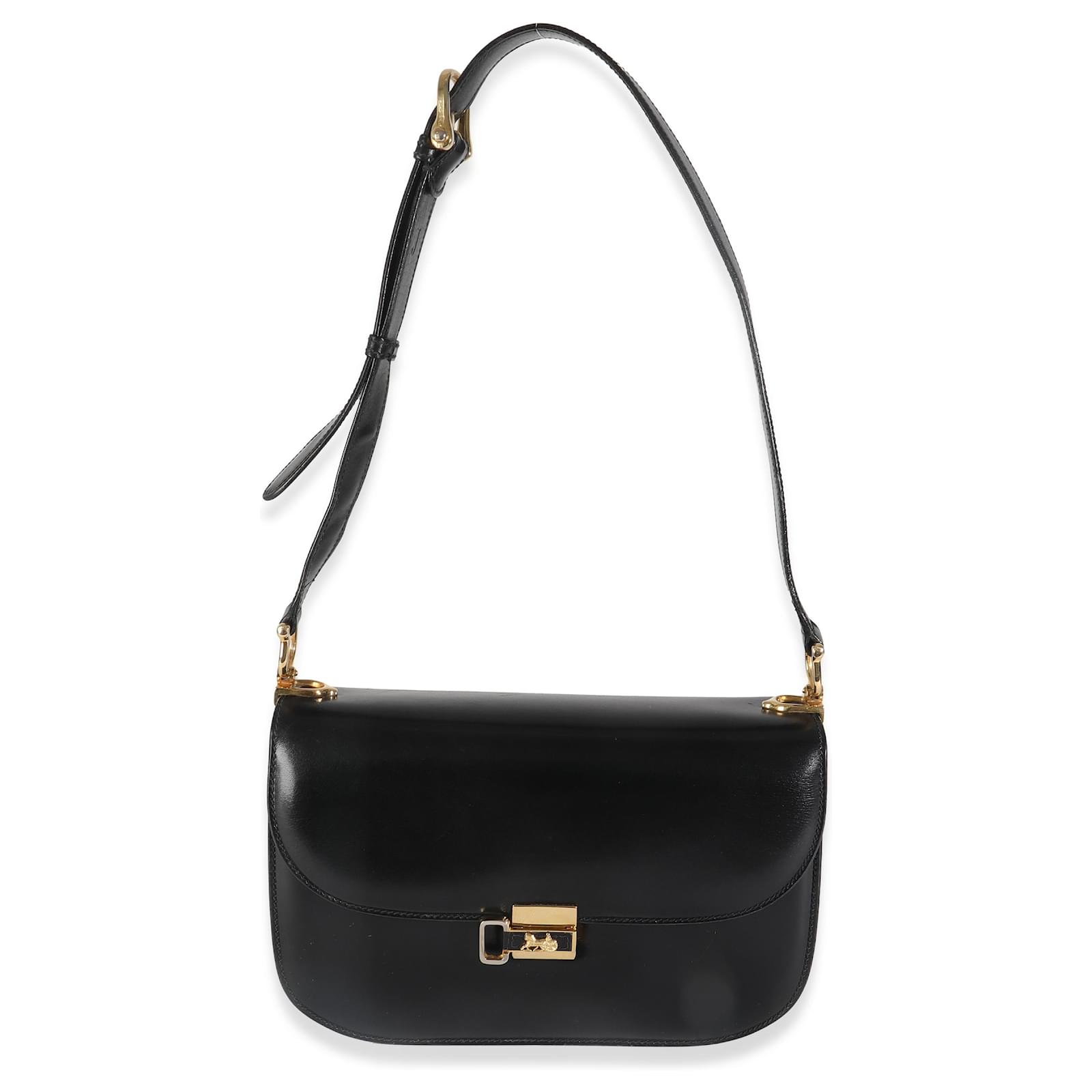 Céline Celine Vintage Black Box Medium Triomphe Bag Leather  ref.2319531