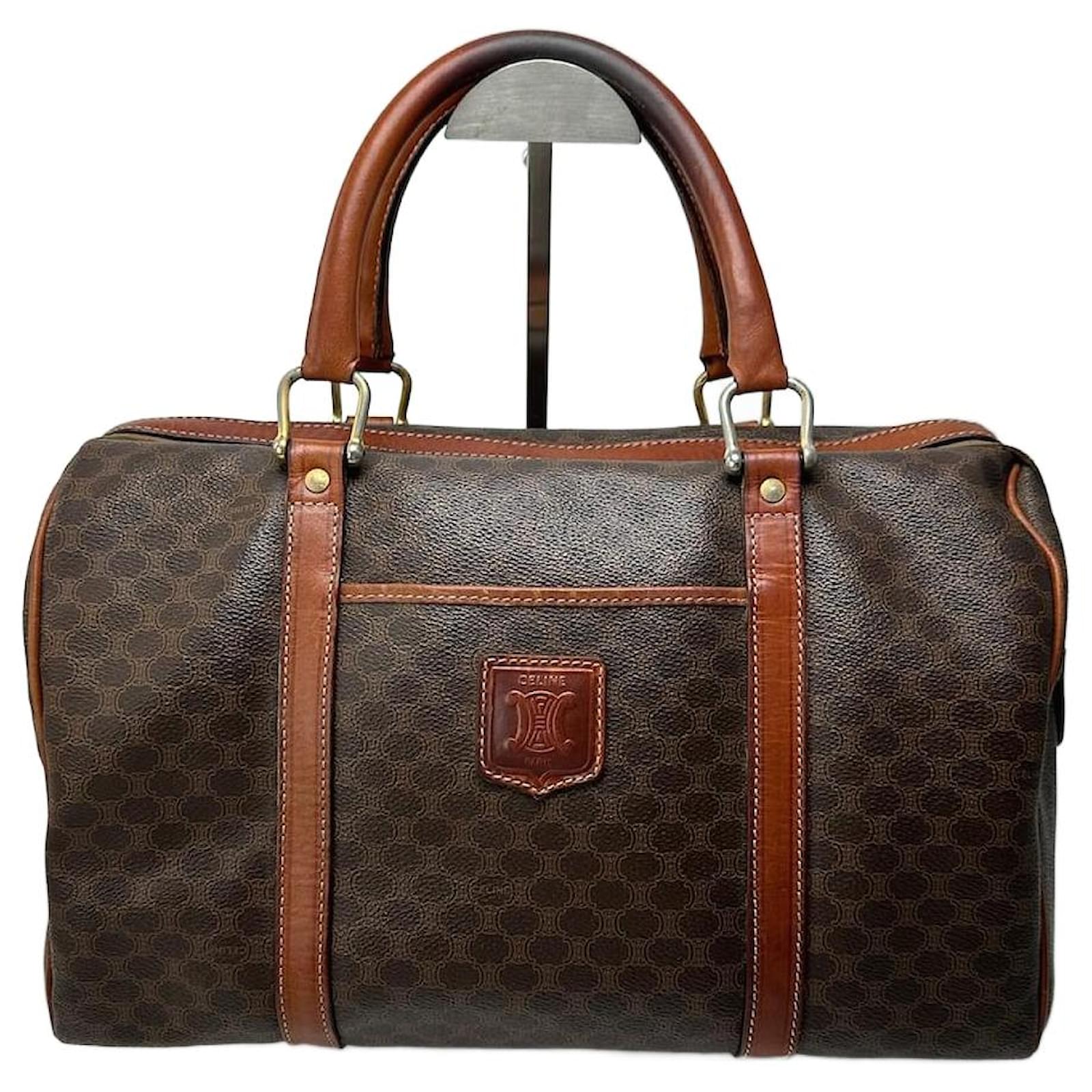 Céline Vintage Celine Paris Mini Boston Bag brown Leather  ref.2319489