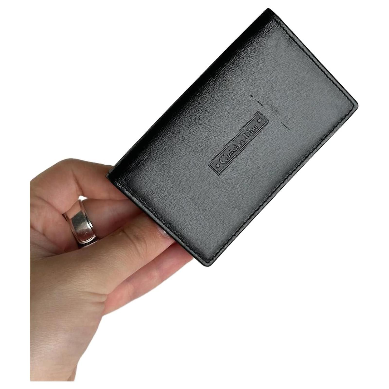 Vintage Dior Leather Card Holder black  ref.2319472