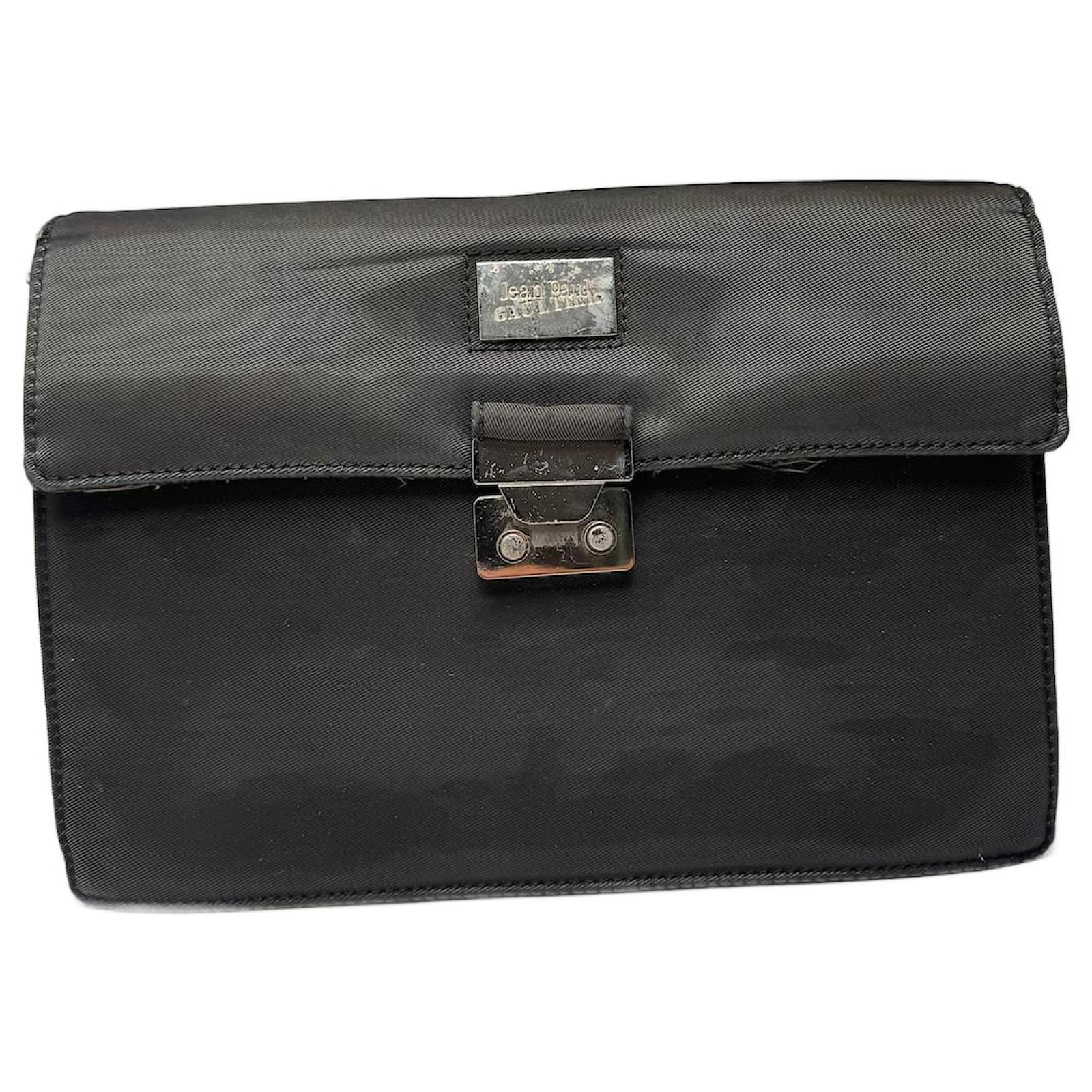 Vintage Jean Paul Gaultier Canvas Clutch Black Polyester  ref.2319463