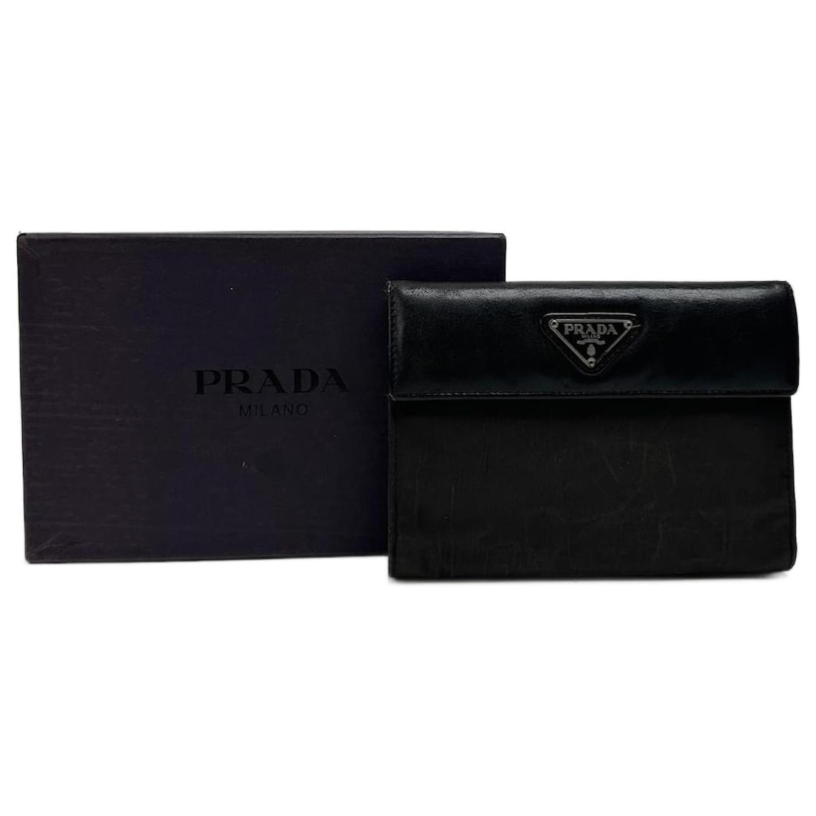 Vintage Prada Leather wallet Black  ref.2319456