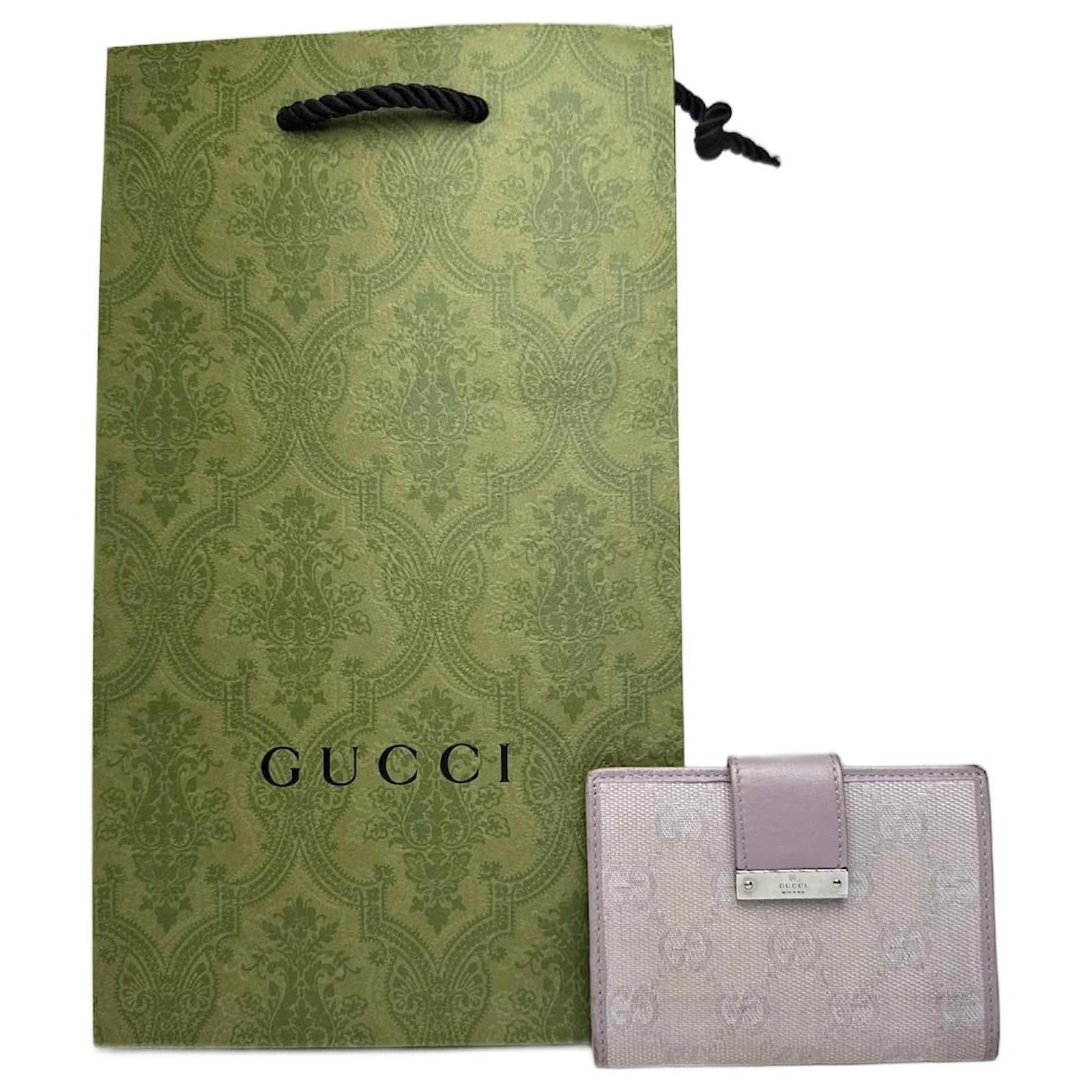 Vintage Gucci Monogram Card Holder Purple Leather  ref.2319447