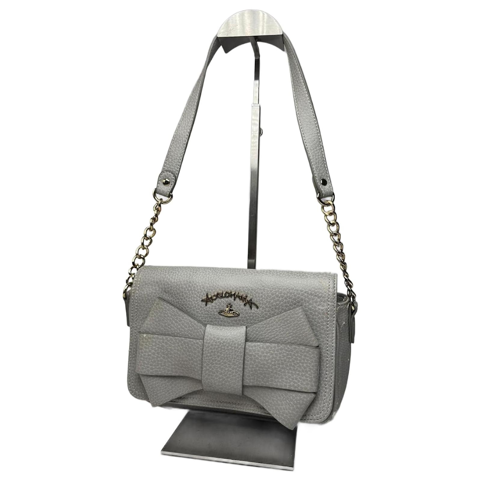 Vintage Vivienne Westwood Vegan Leather bag Grey Silvery  ref.2319428