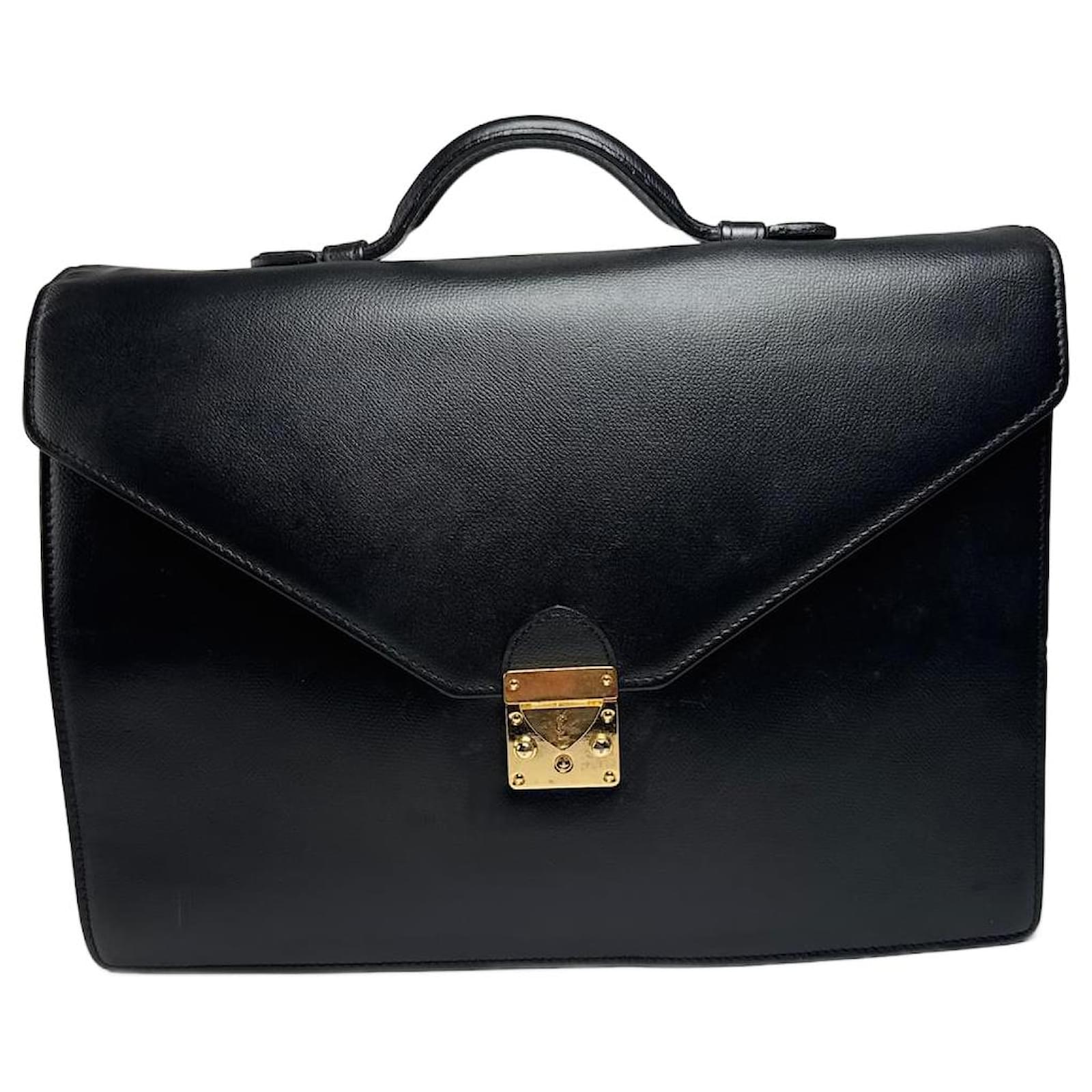 Vintage Yves Saint Laurent Leather Briefcase black  ref.2319419