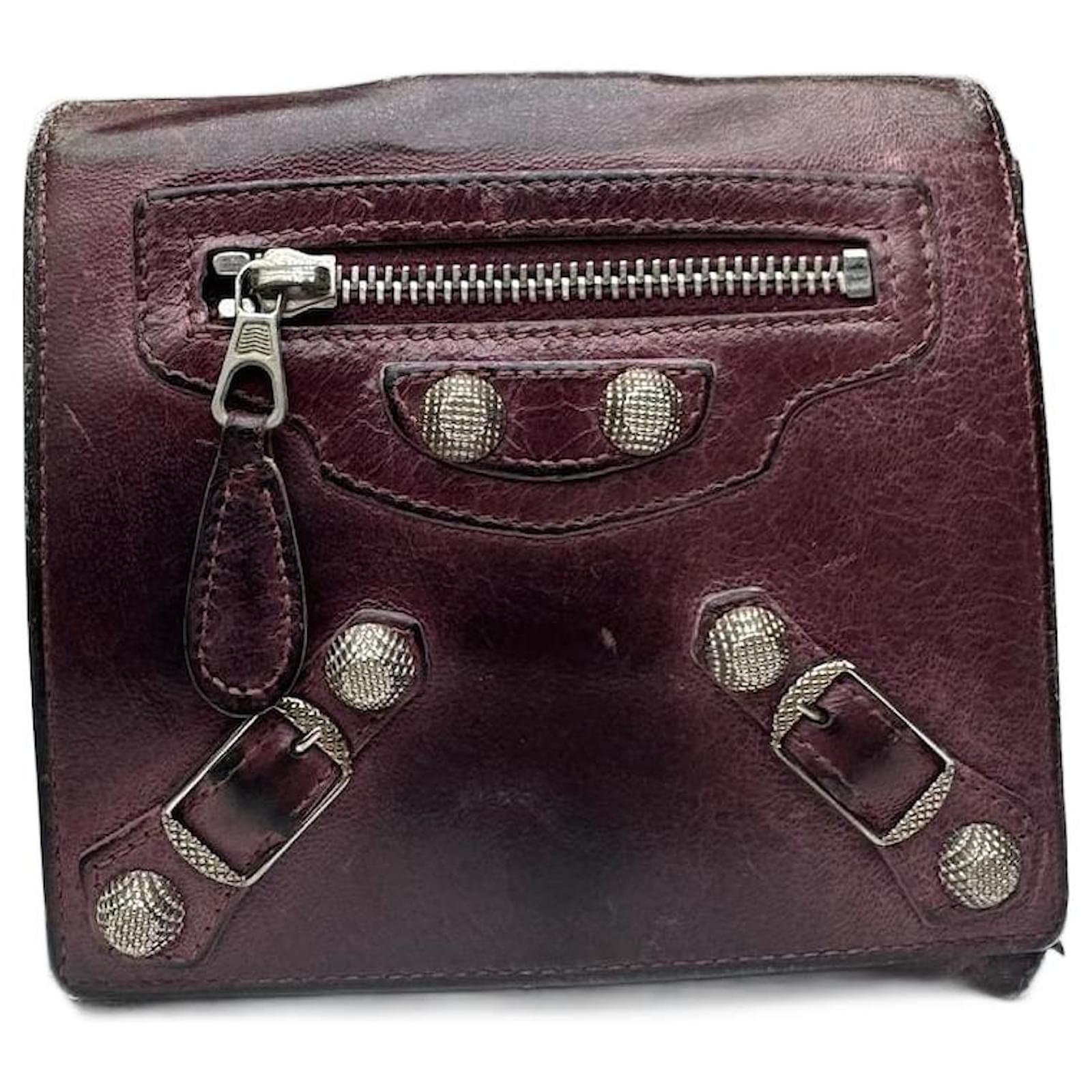 Vintage Balenciaga city Leather wallet purple  ref.2319401