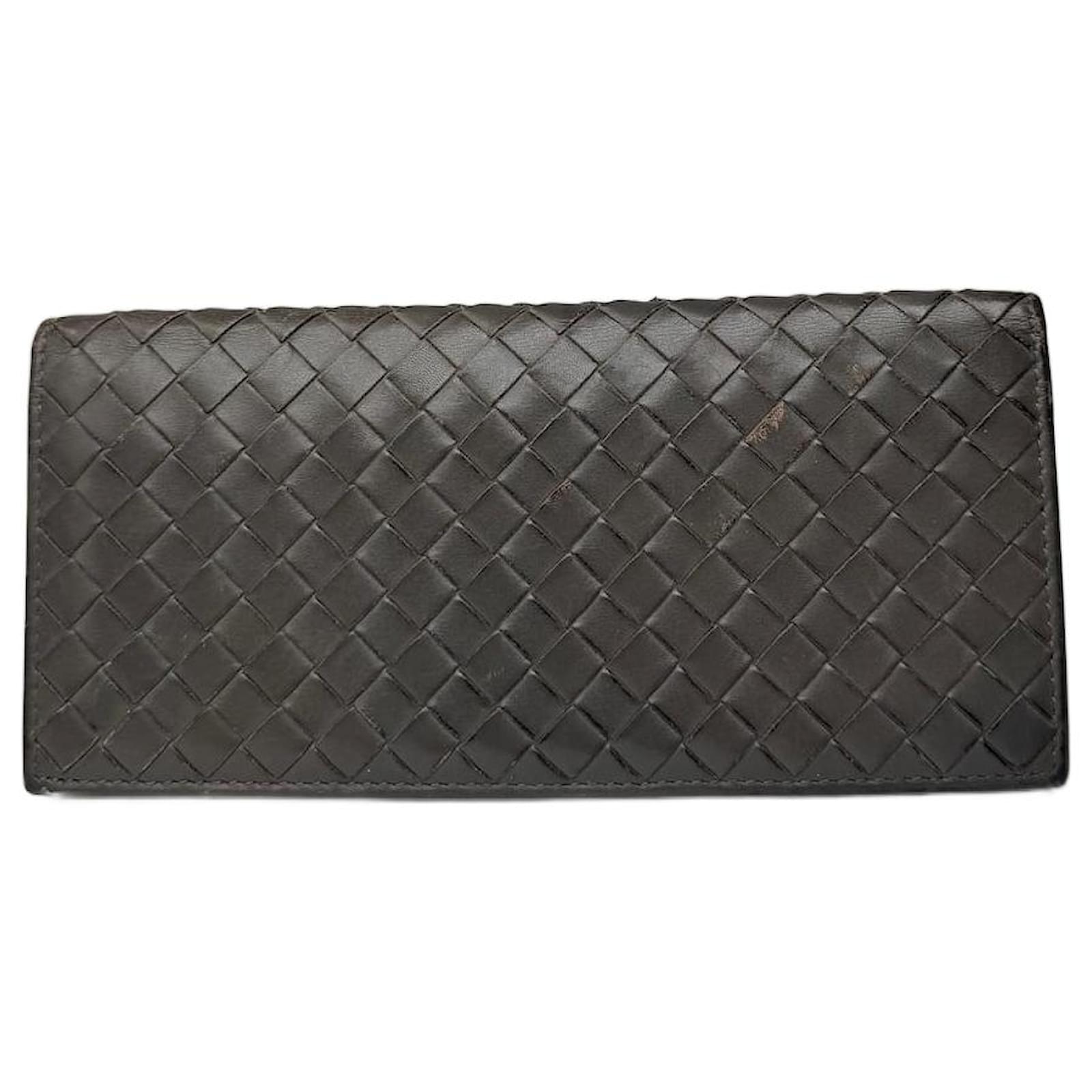 Vintage Bottega Veneta intrecciato Leather ID holder grey  ref.2319399