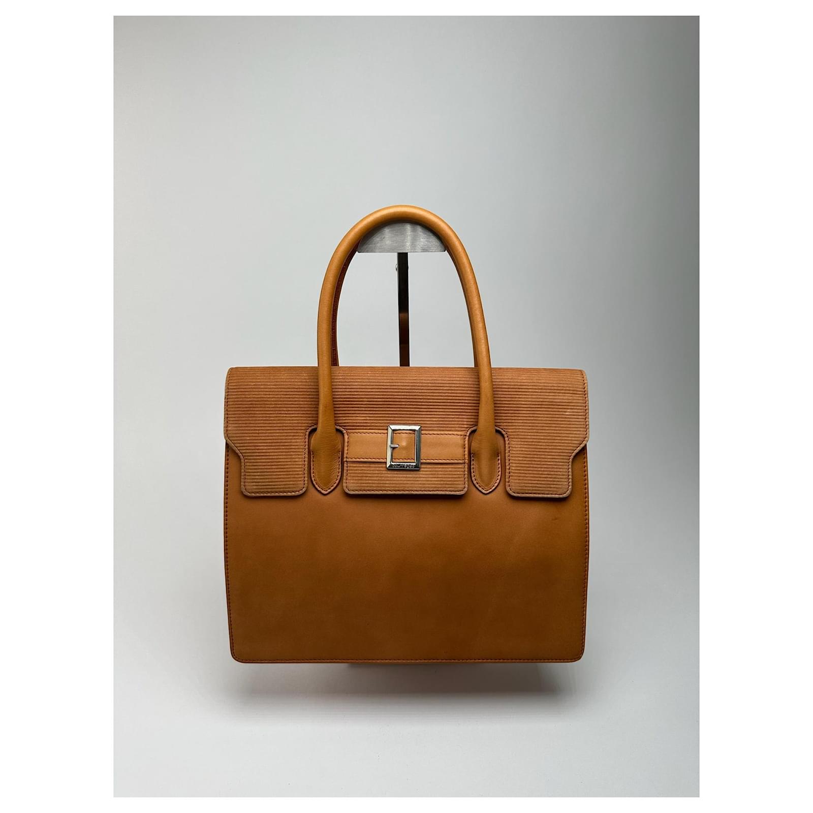 Vintage Courreges Leather Wool bag brown  ref.2319305