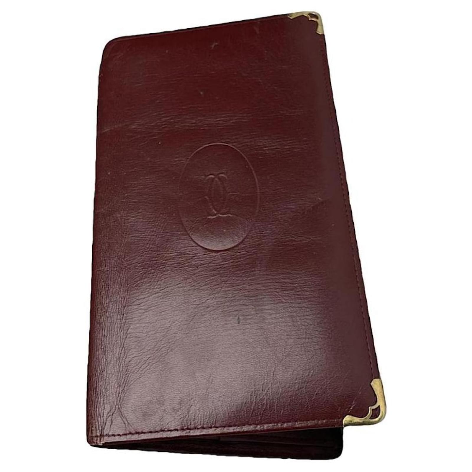 Cartier Burgundy Patent Leather Purse Dark red  ref.2319273