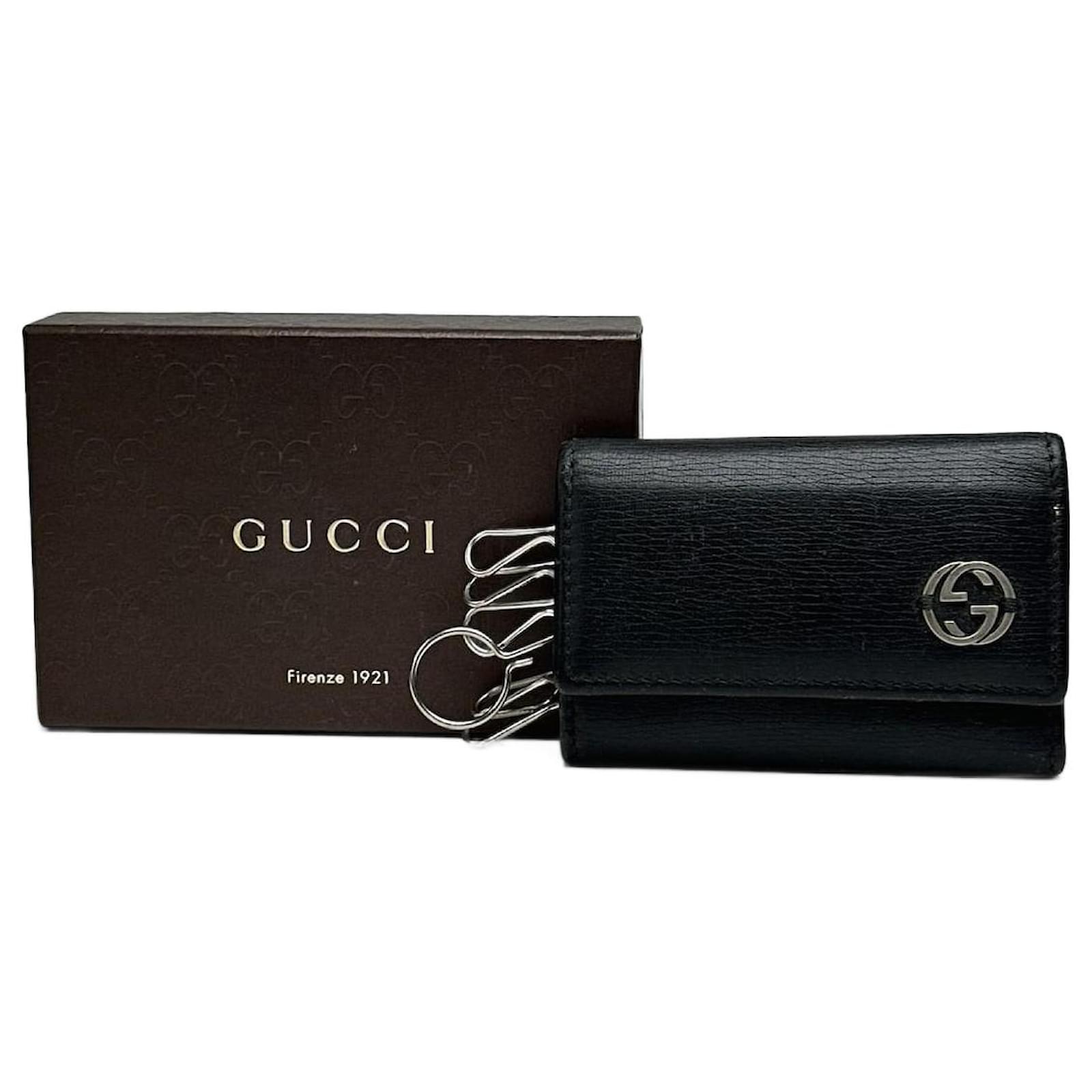 Vintage Gucci leather key holder black  ref.2319251