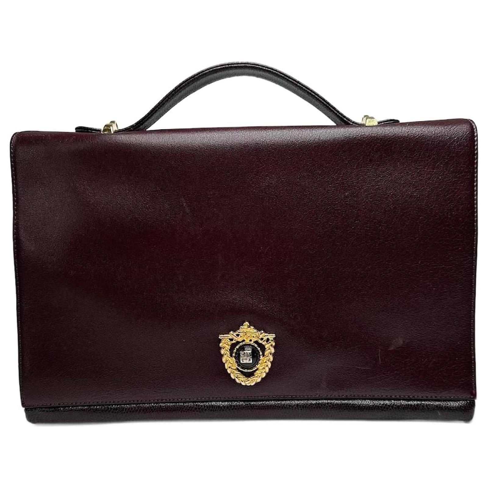 Vintage Givenchy Leather bag brown Purple  ref.2319226