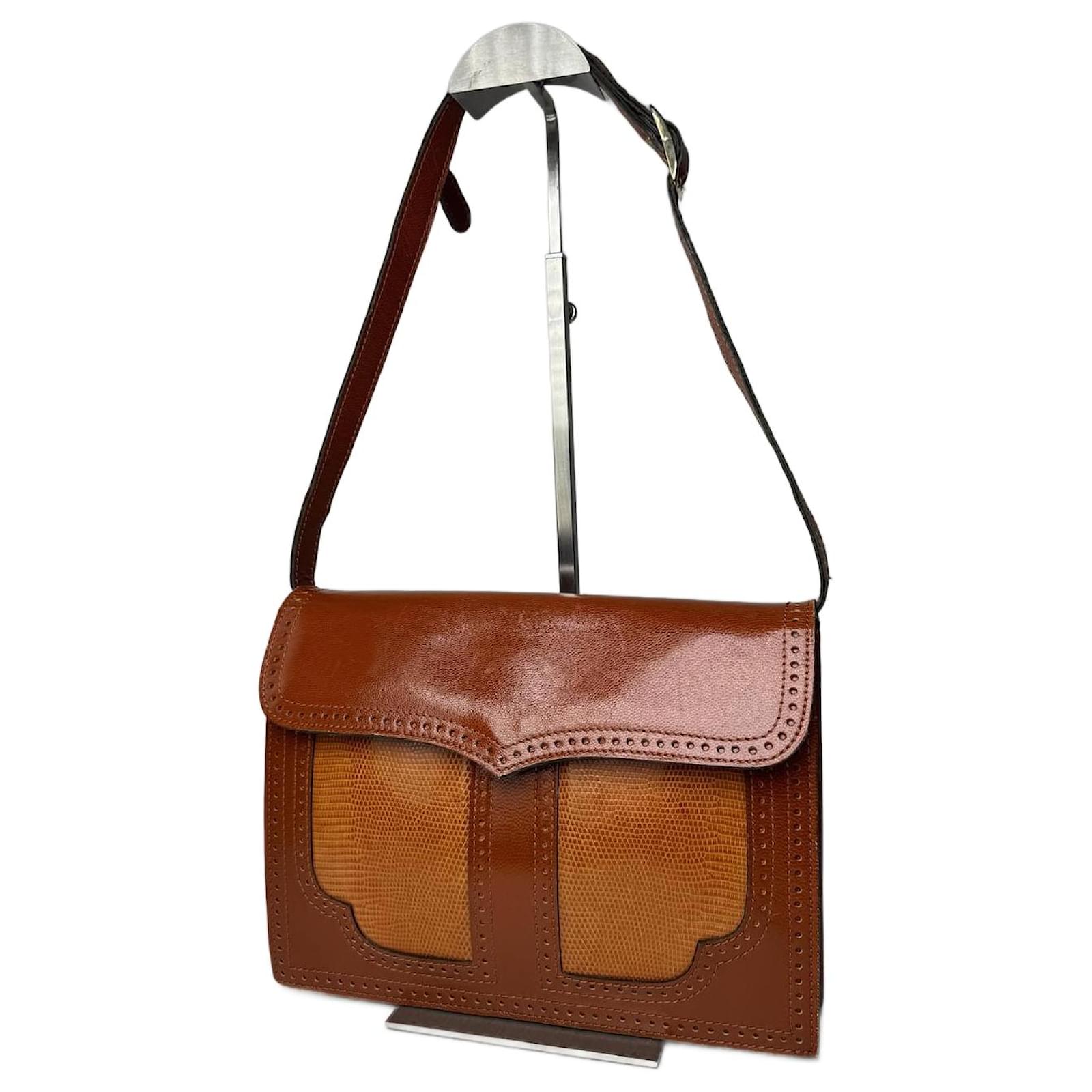 Vintage Yves Saint Laurent Leather Bag Orange brown Red  ref.2319203