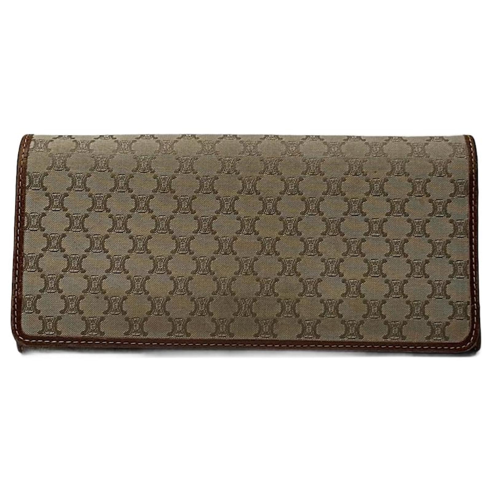 Céline Vintage Celine Triomphe leather ID holder, card holder beige  ref.2319189