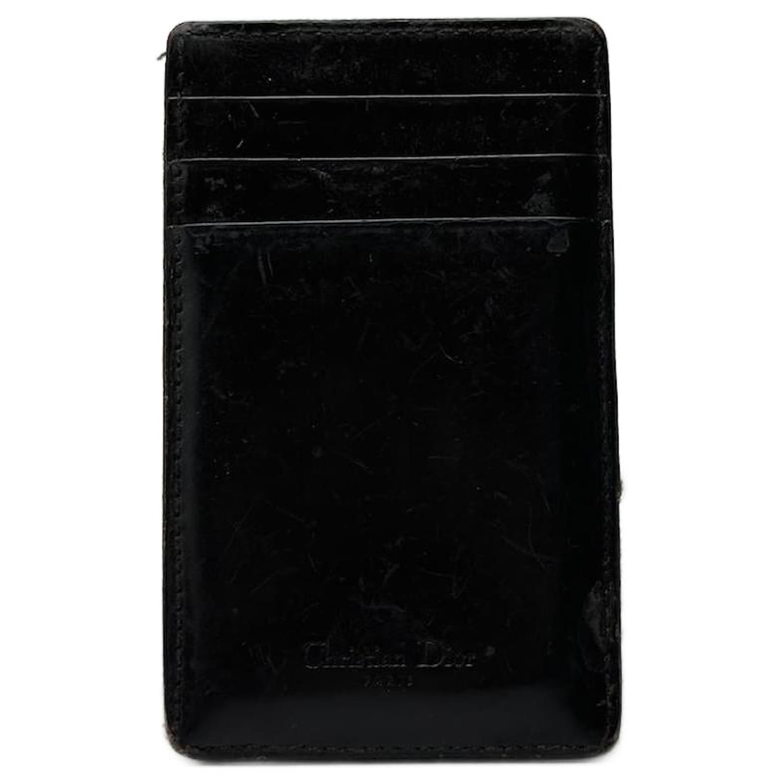 Vintage Dior Leather Card holder brown  ref.2319186