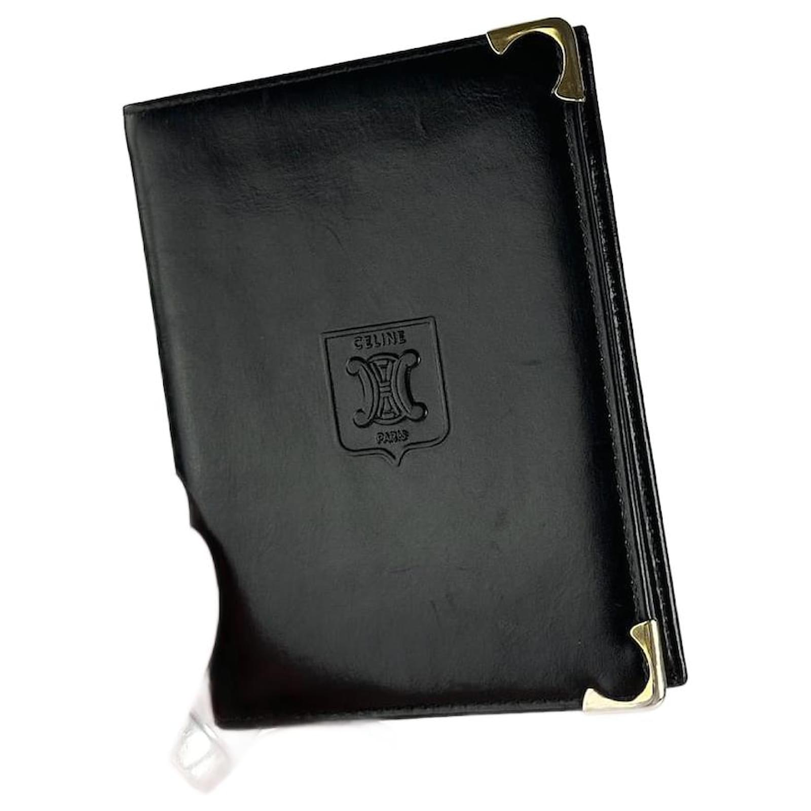 Céline Vintage Celine Paris Foldable Leather wallet black  ref.2319161
