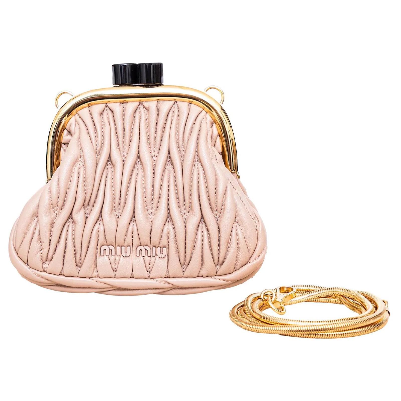 Miu Miu Belle Mini Matelassé Clutch Pink Leather  ref.2319135