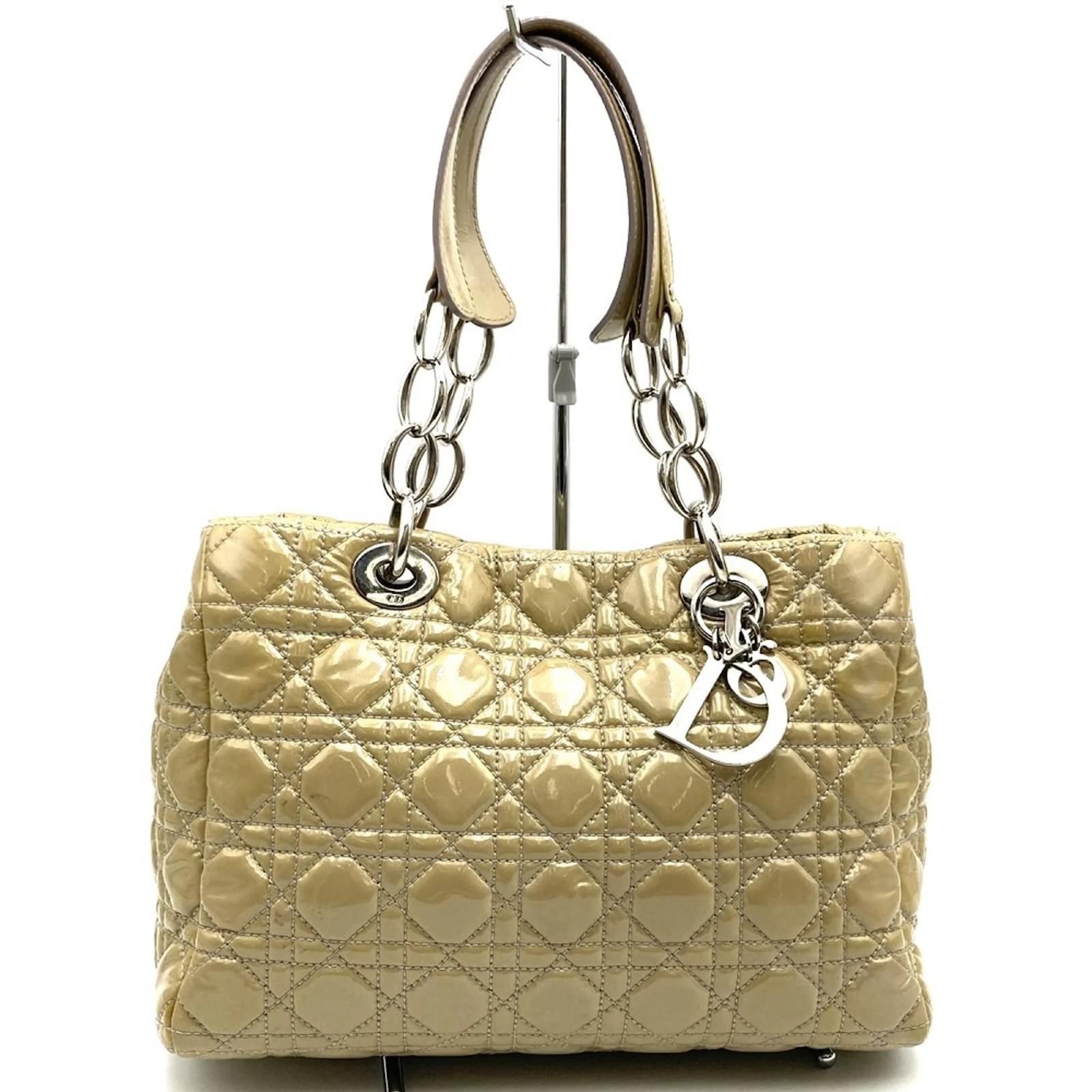 Christian Dior Beige Patent Leather Shoulder Bag  ref.2319039