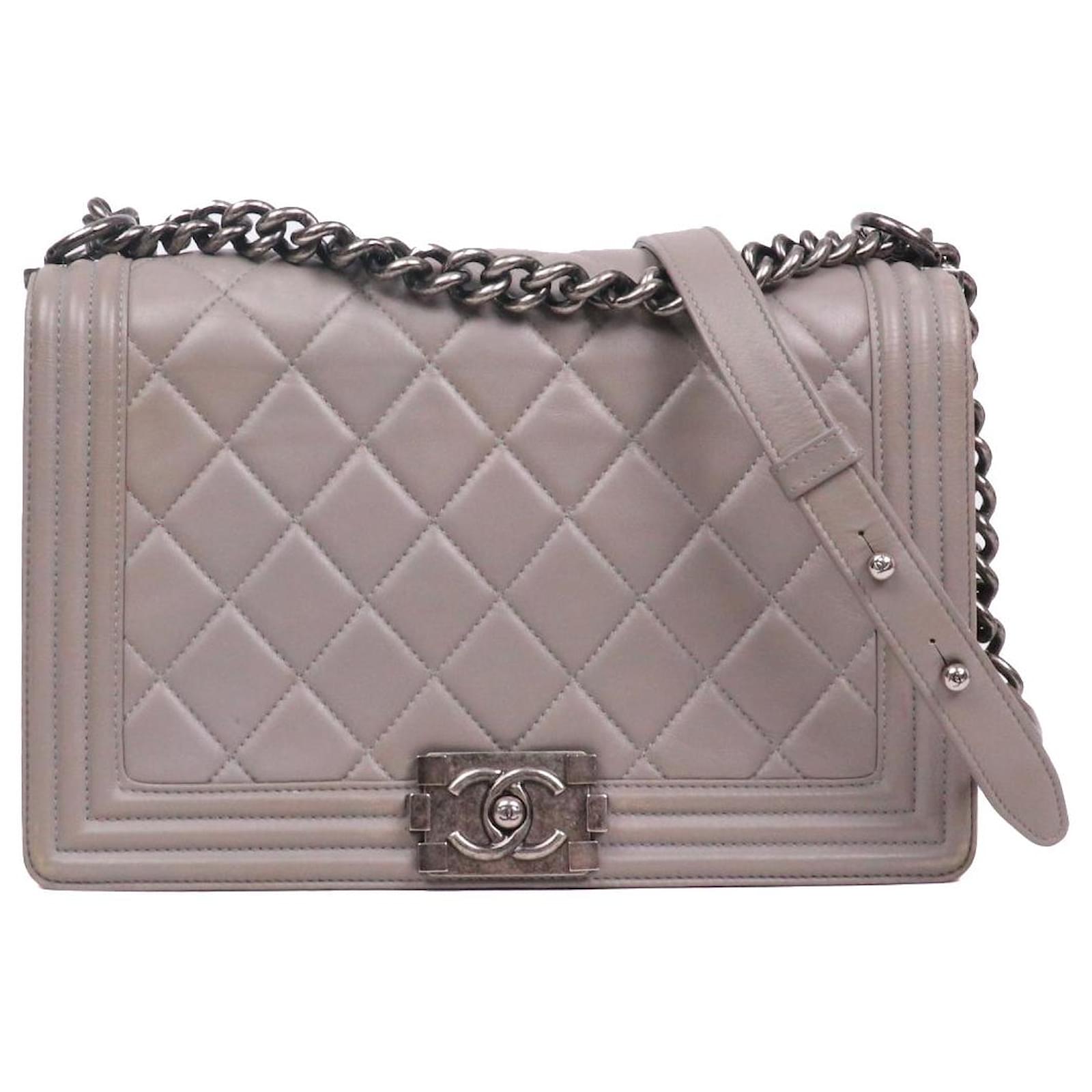 Boy CHANEL Handbags T.  Leather Grey  ref.2056859