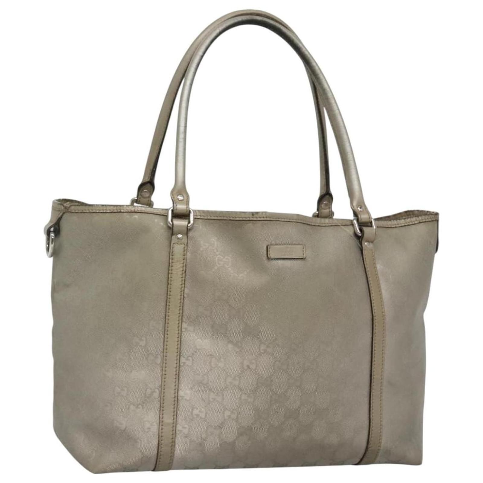 GUCCI GG Implementation Tote Bag Silver 197953 Auth 129342 Silvery Cloth  ref.2318744