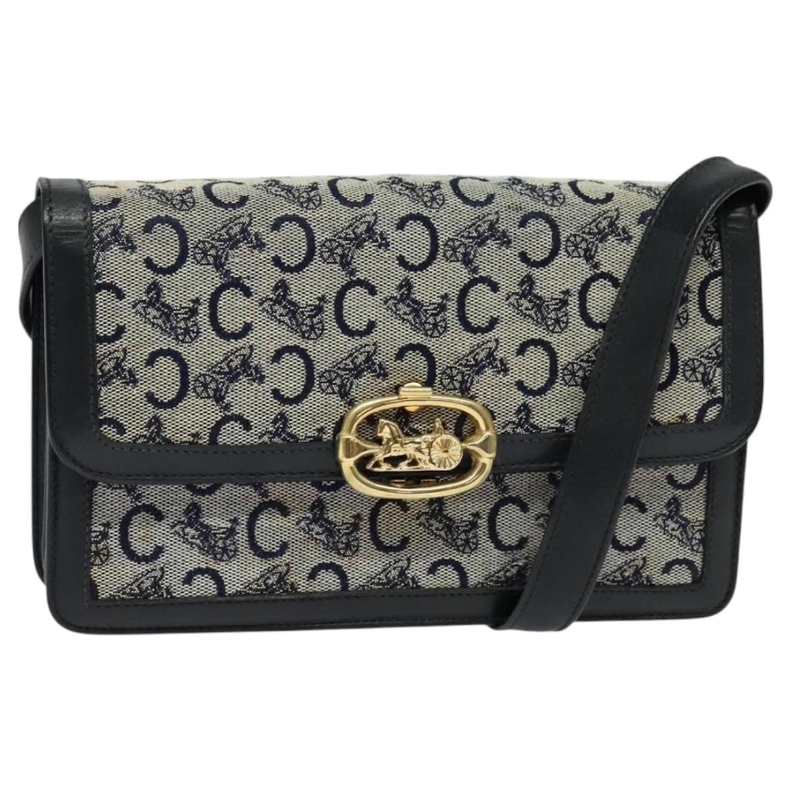 Céline CELINE C Sulky Shoulder Bag Canvas Brown Gold Auth 127423 Golden Cloth  ref.2318696