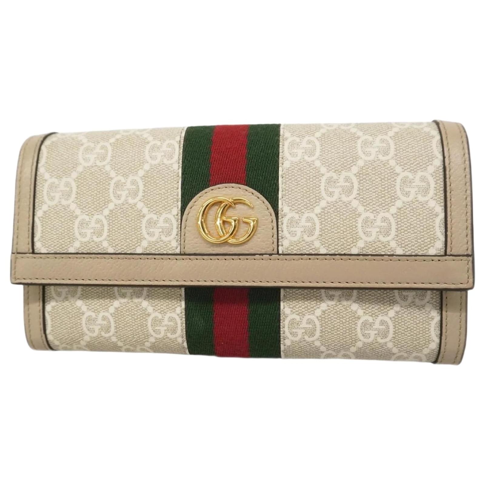 Gucci Ophidia Long Wallet Beige Plastic  ref.2318524