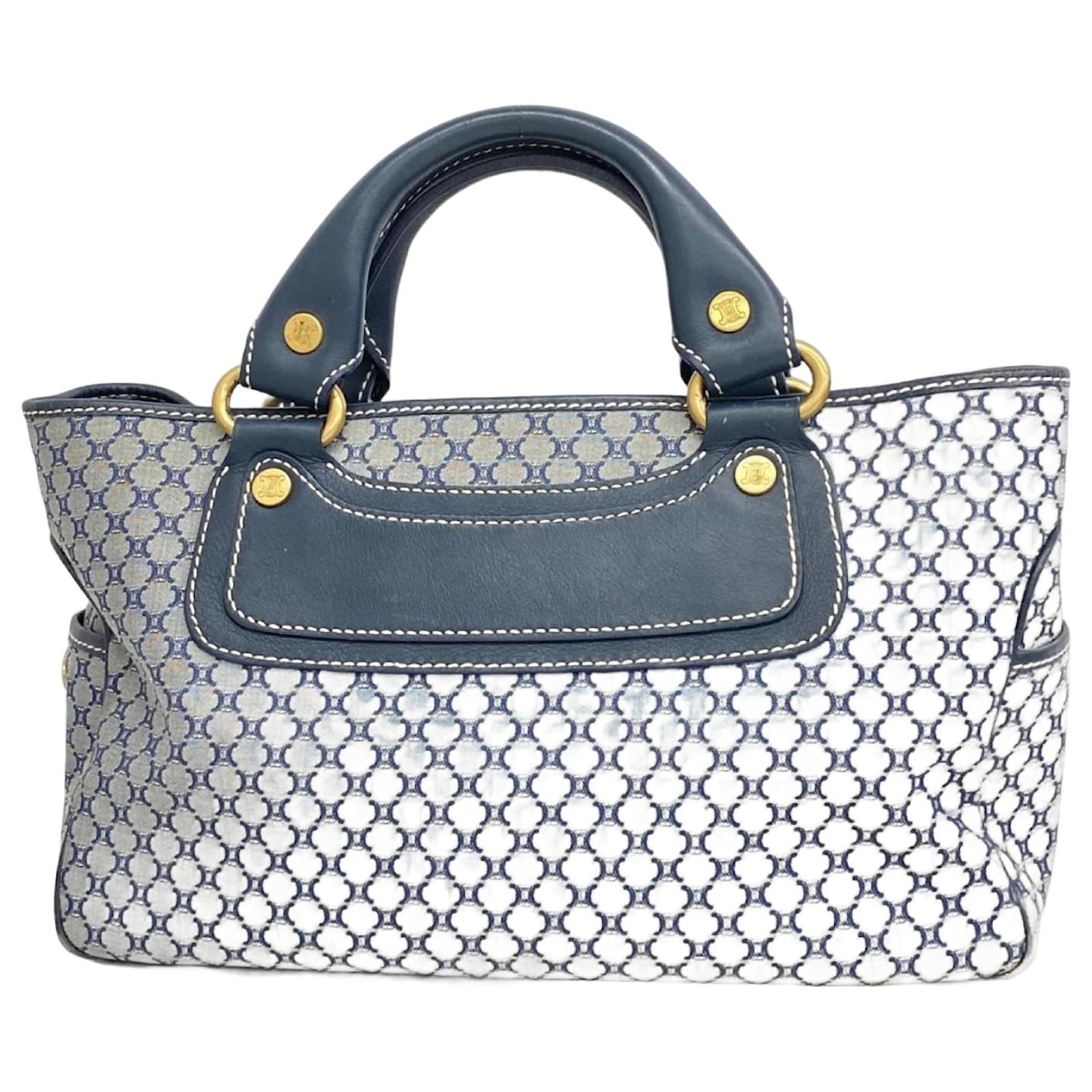 Céline Celine Macadam Boogie Handbag Navy blue Cloth  ref.2318302