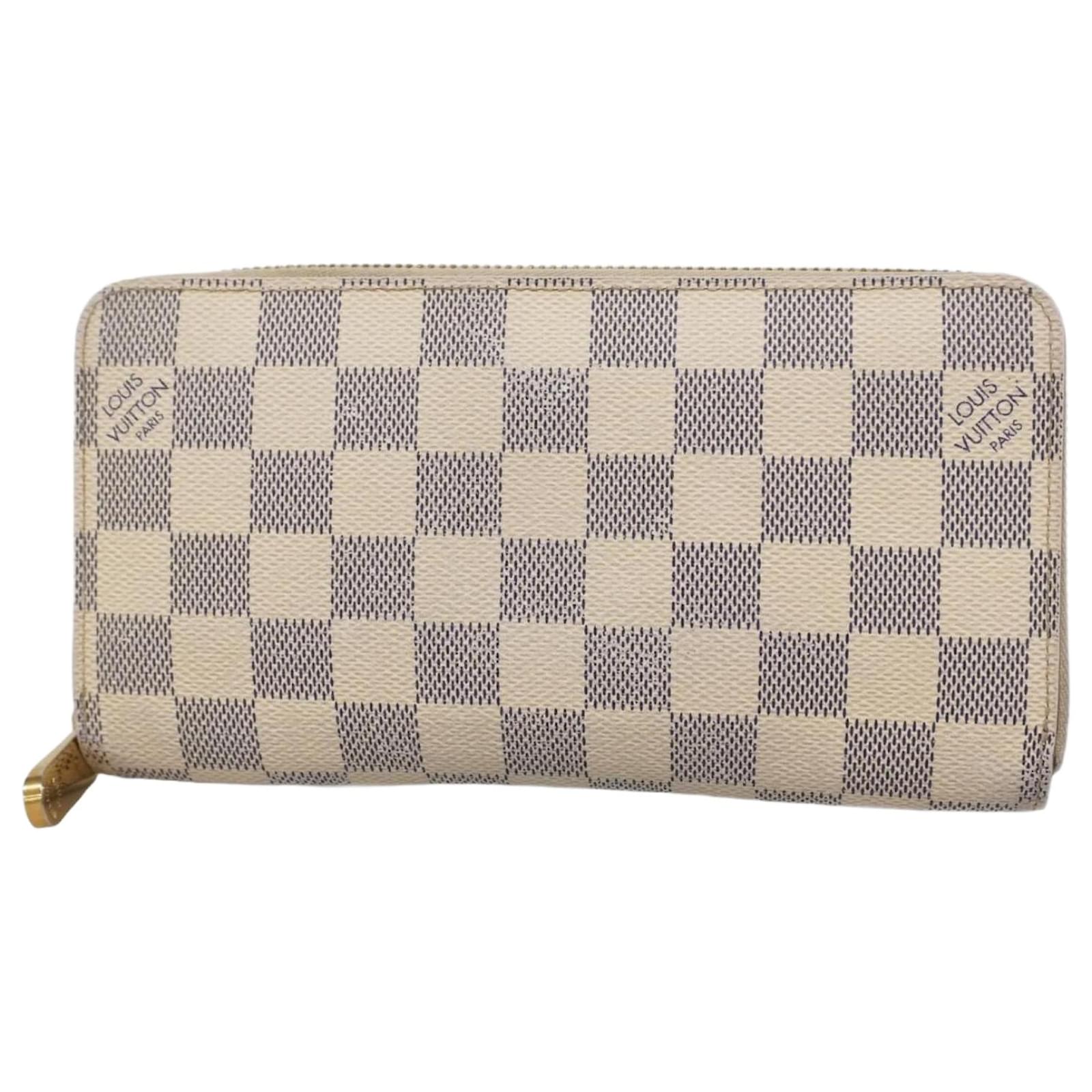 Louis Vuitton Long Wallet Damier Azur Zippy White  ref.2318293