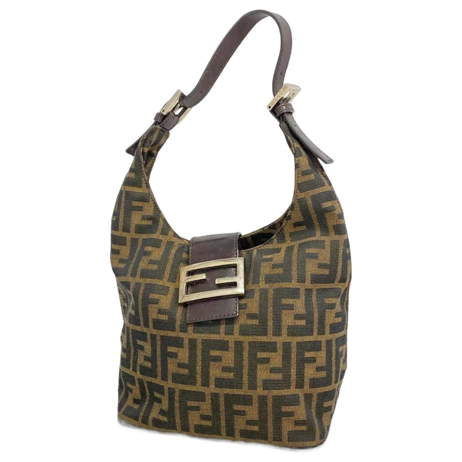 Fendi Brown Zucca Handbag Cloth  ref.2318269