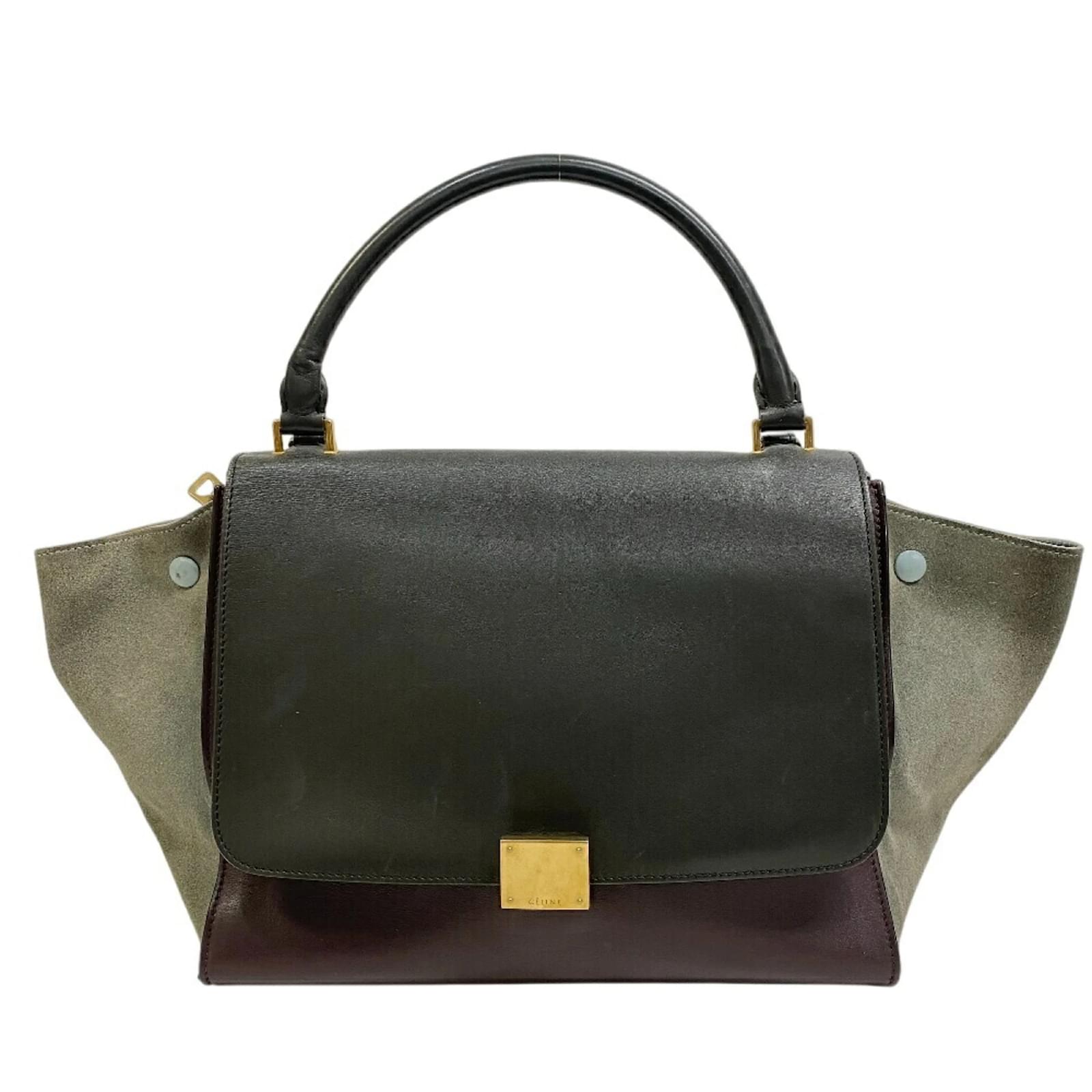 Céline Celine Trapeze Medium Handbag Brown Khaki Leather  ref.2318157