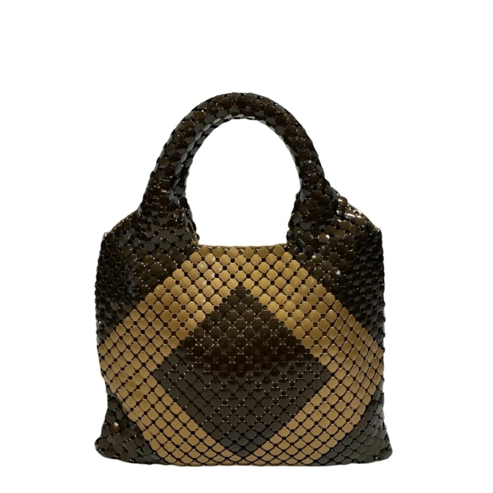 Bottega Veneta Intrecciato Jewel Handbag Brown Golden Metal  ref.2318023