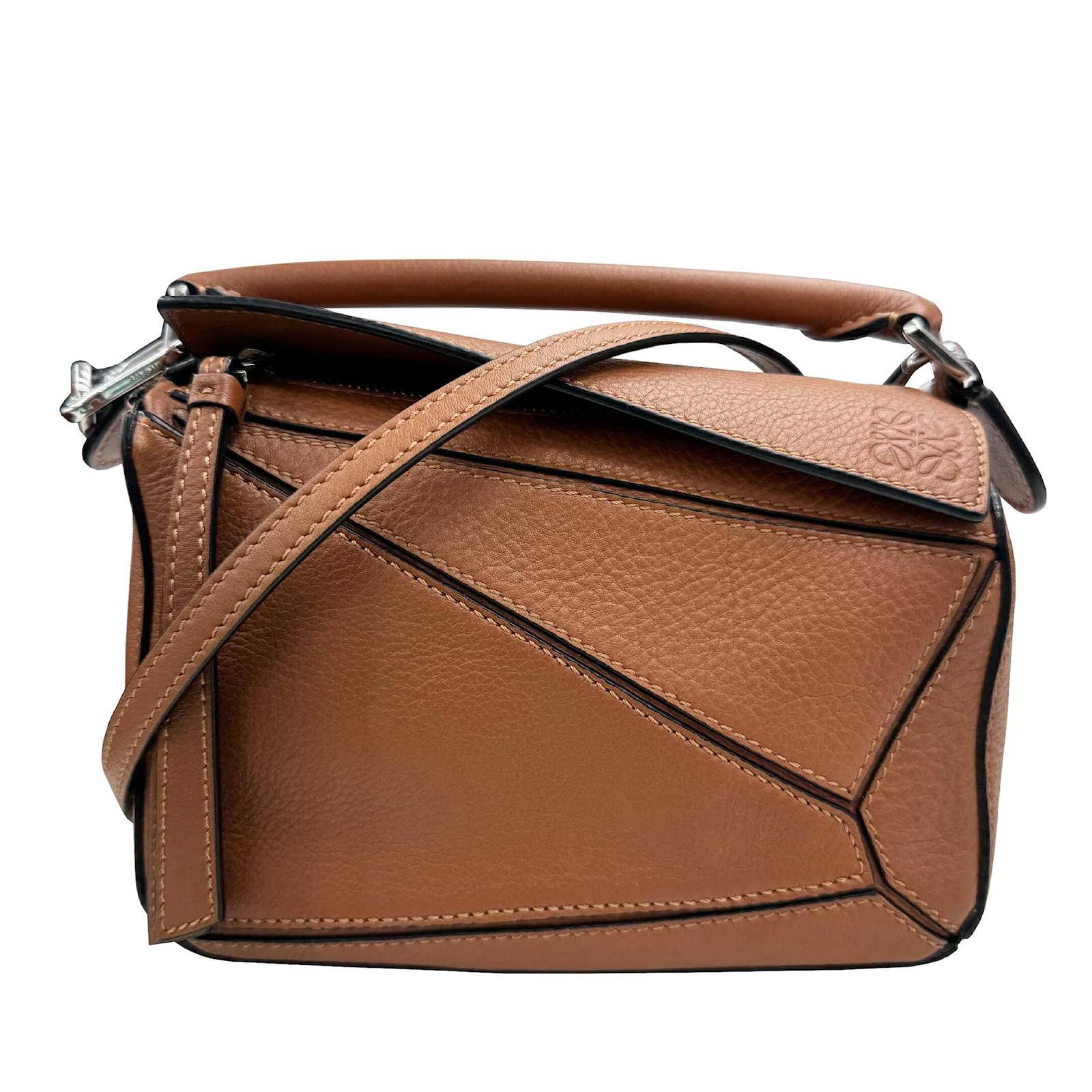 Loewe Puzzle Bag Mini Shoulder in Brown Calfskin Leather  ref.2317990