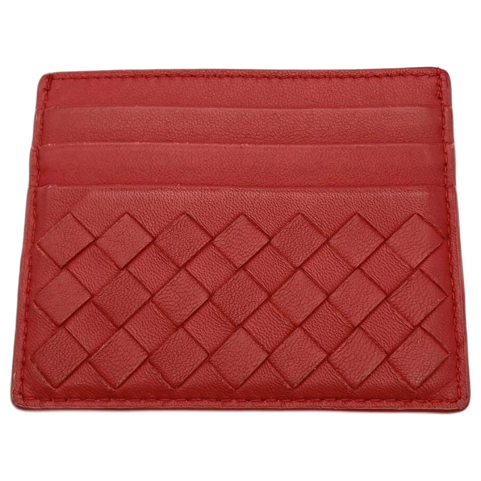 Bottega Veneta Red Leather Card Case  ref.2317987