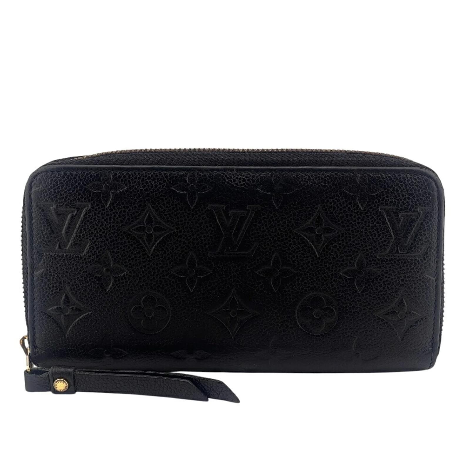 Louis Vuitton Monogram Empreinte Long Wallet Black Cloth  ref.2317962