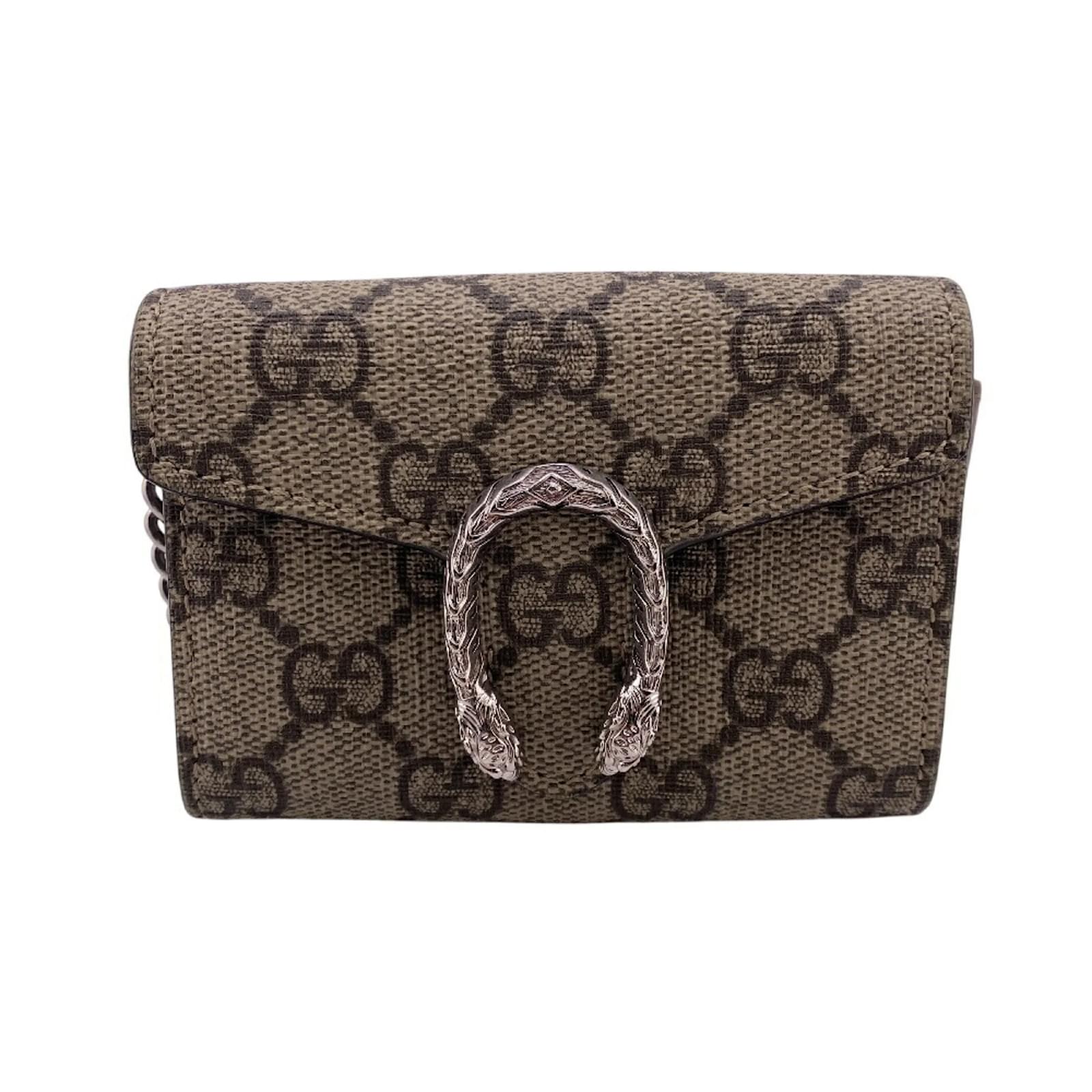 Gucci GG Supreme Chain Wallet Silvery Beige Cloth  ref.2317957