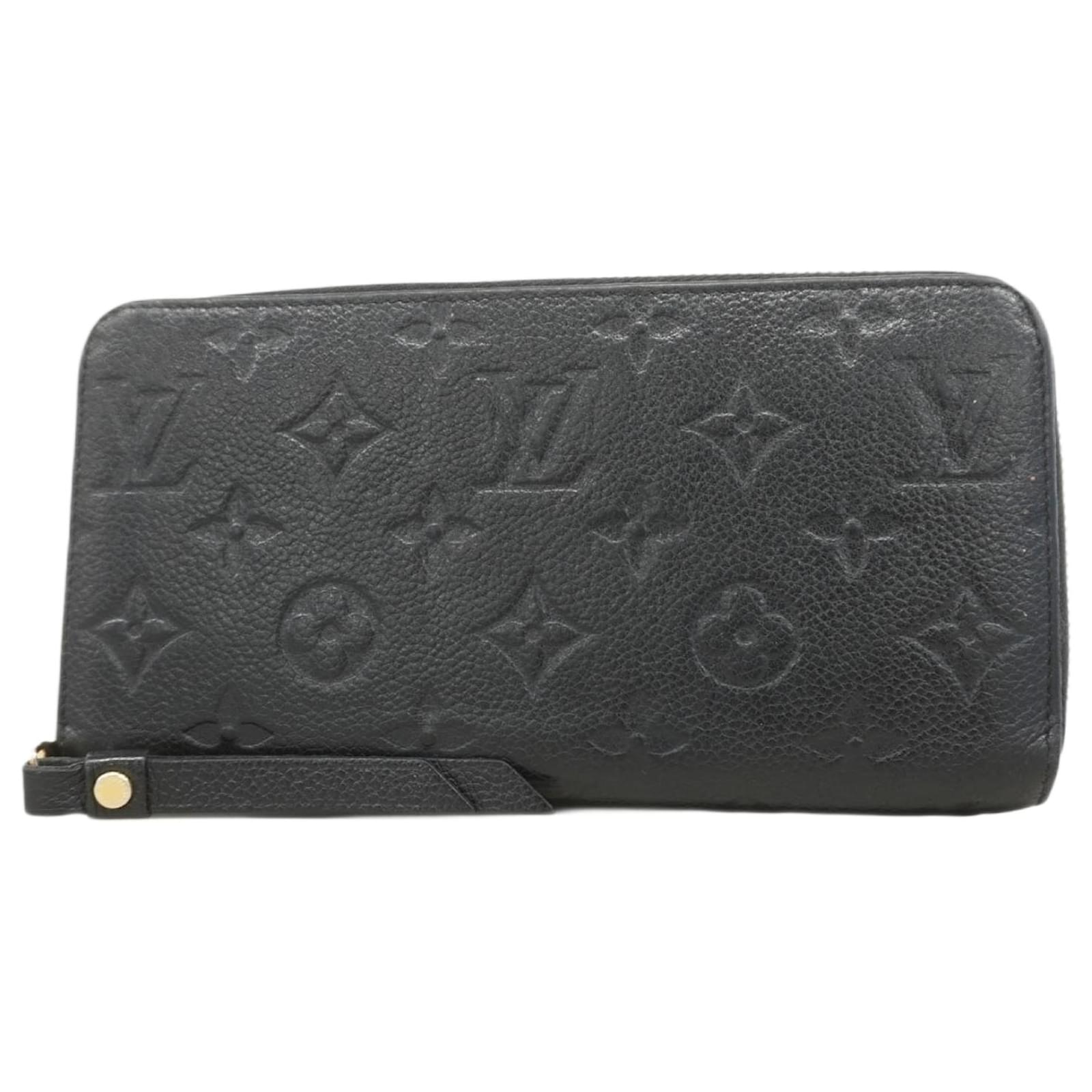 Louis Vuitton Long Wallet Monogram Empreinte Zippy M60571 Noir Black  ref.2317872