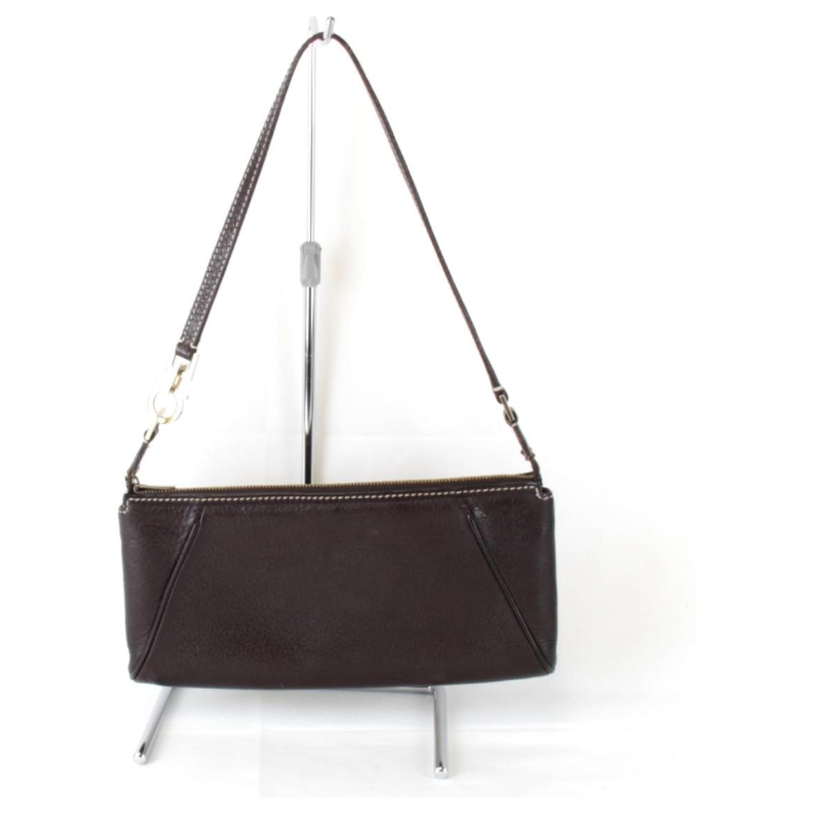 Salvatore Ferragamo Leather Shoulder Bag Brown  ref.2317808