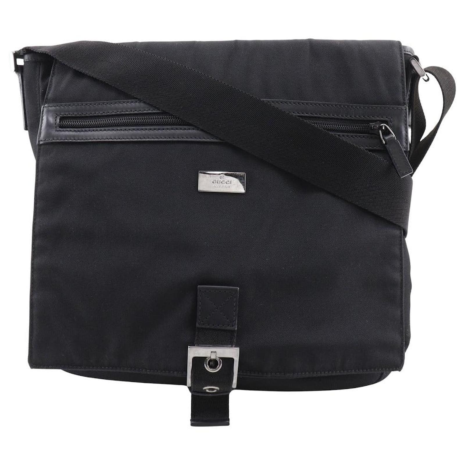 Gucci Nylon Canvas Shoulder Bag 141194 Black Cloth  ref.2317749