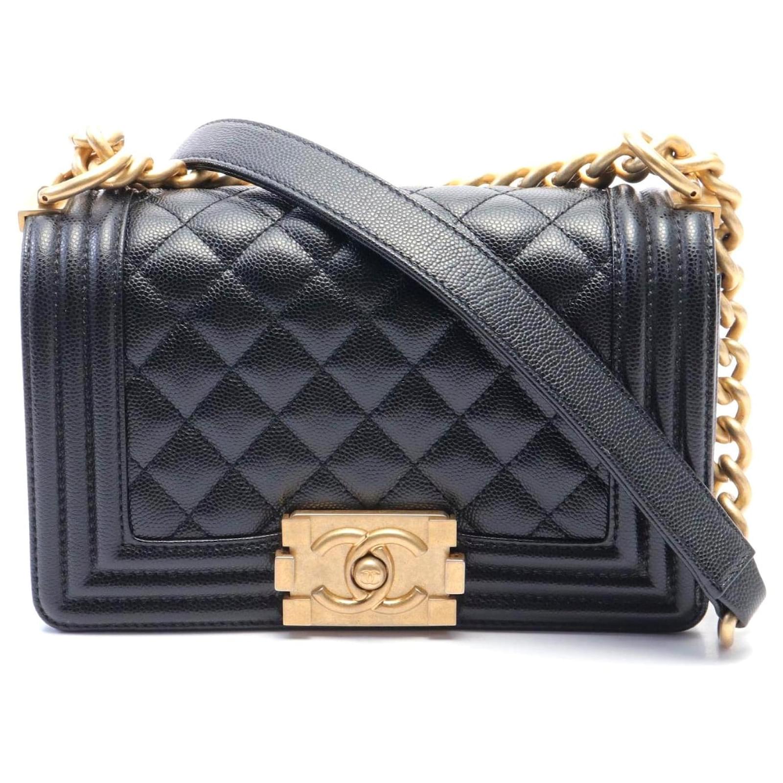 Chanel Boy Caviar Shoulder Bag Black  ref.2317732