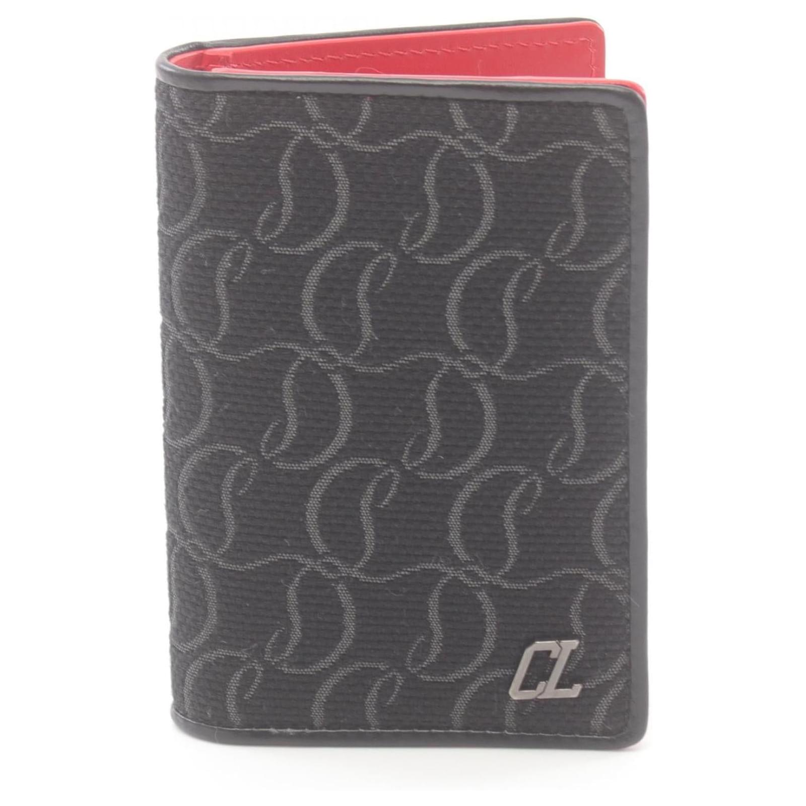 Christian Louboutin 1245221B137 Canvas Card Case Black Cloth  ref.1739206