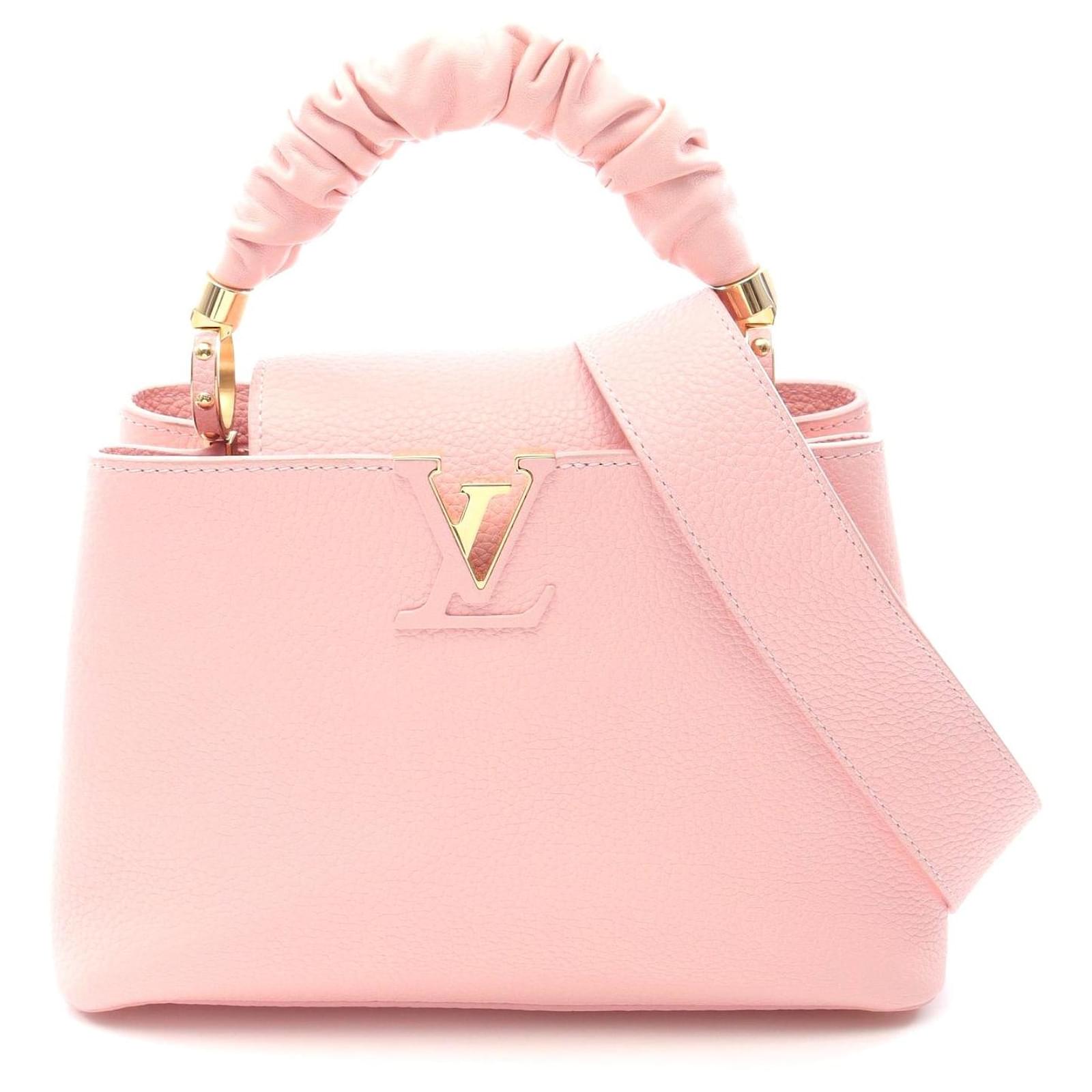 Louis Vuitton Capucines BB Handbag Pink Leather Pony-style calfskin  ref.2317706