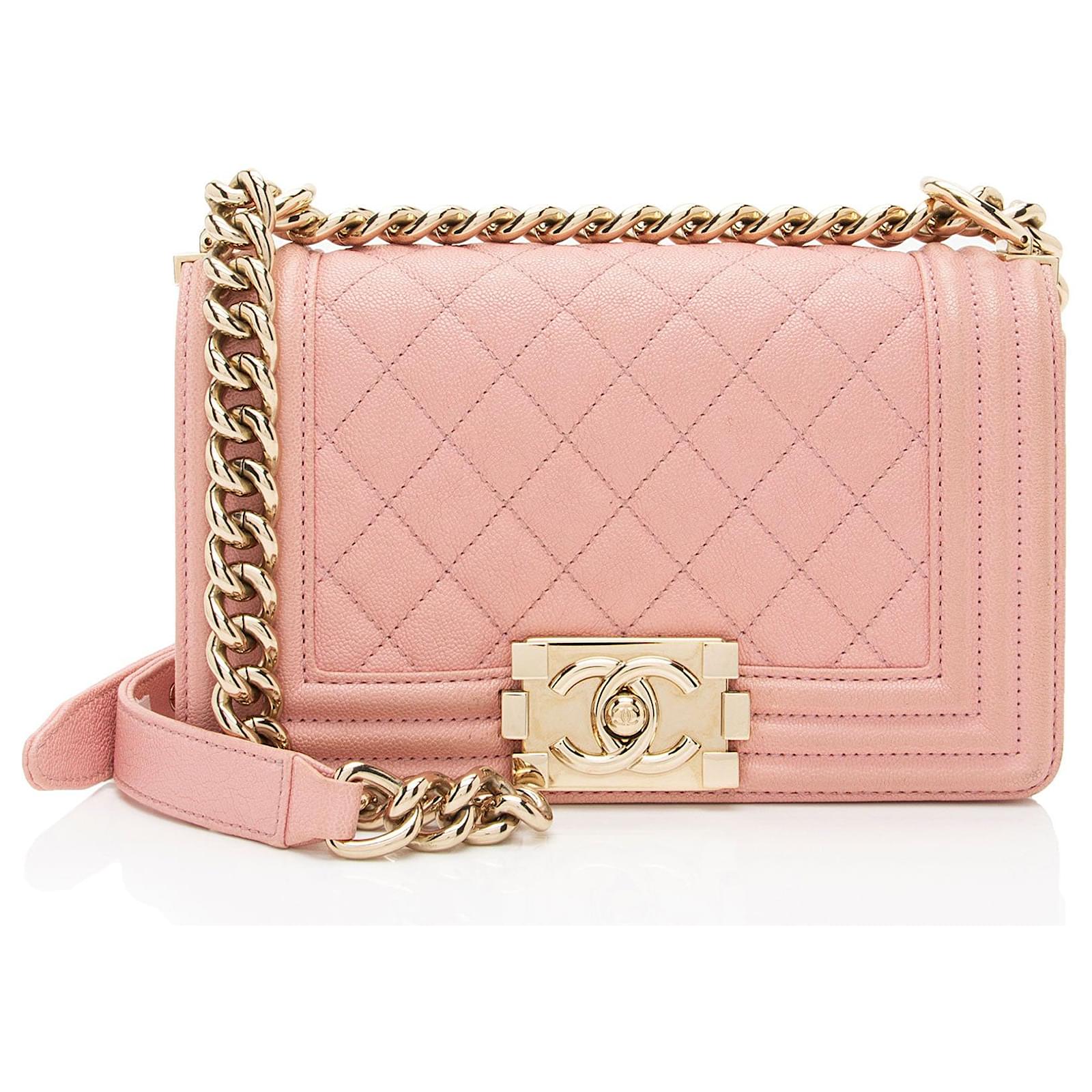 Chanel Caviar Leather Small Boy Bag Pink  ref.2317673