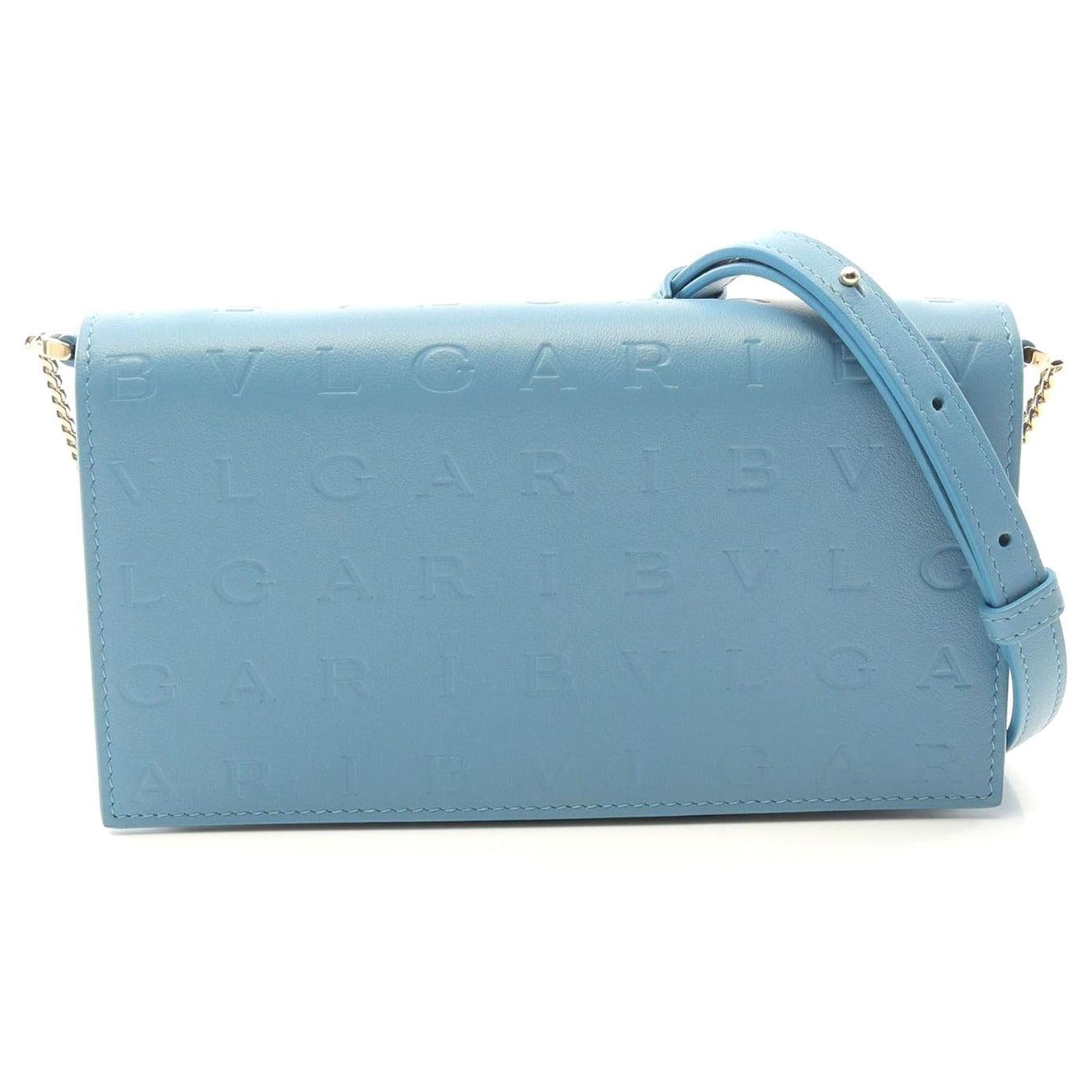 Bulgari Bvlgari Leather Infinitum Shoulder Bag Blue Pony-style calfskin  ref.2317622