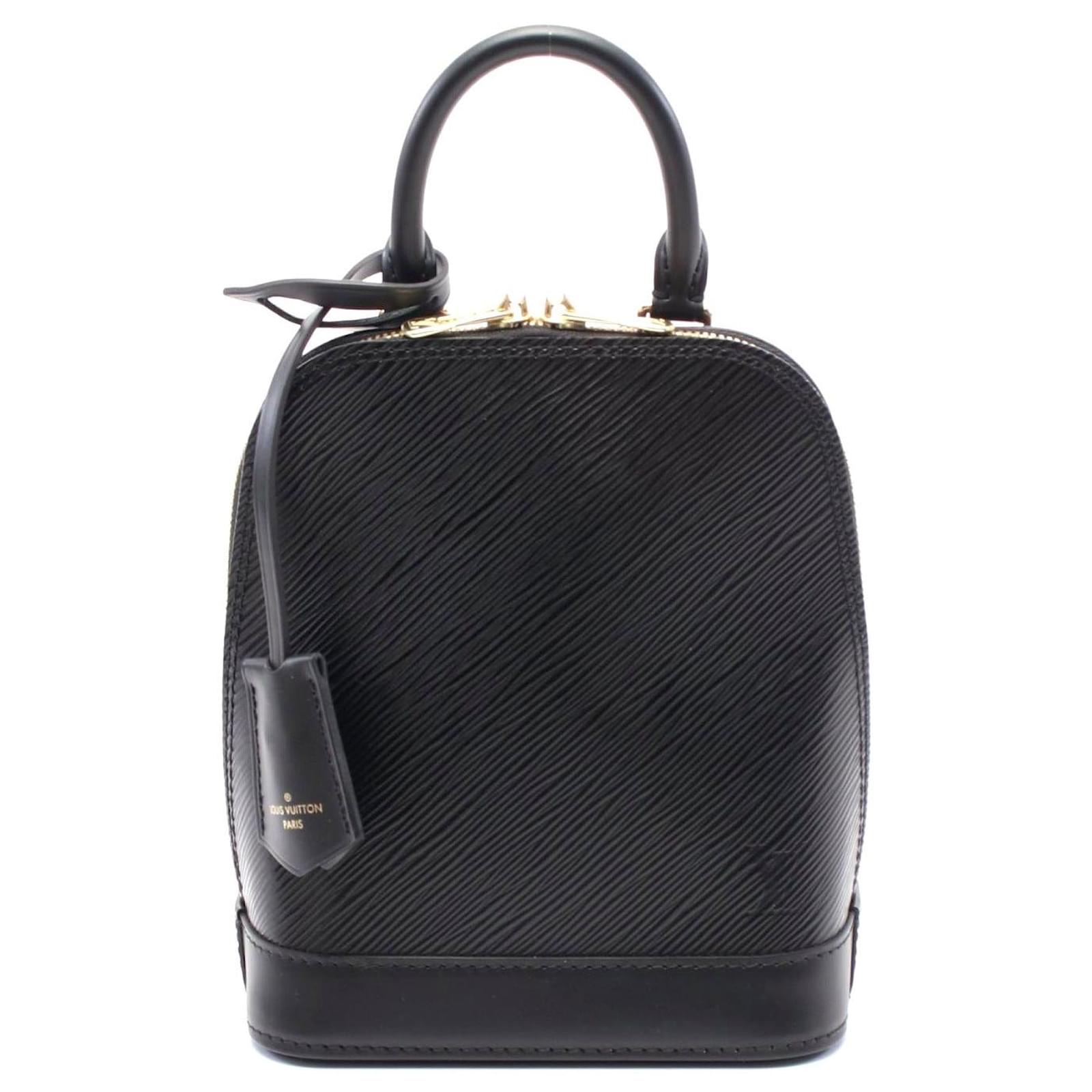 Louis Vuitton Alma Backpack Leather Black Pony-style calfskin  ref.2305597