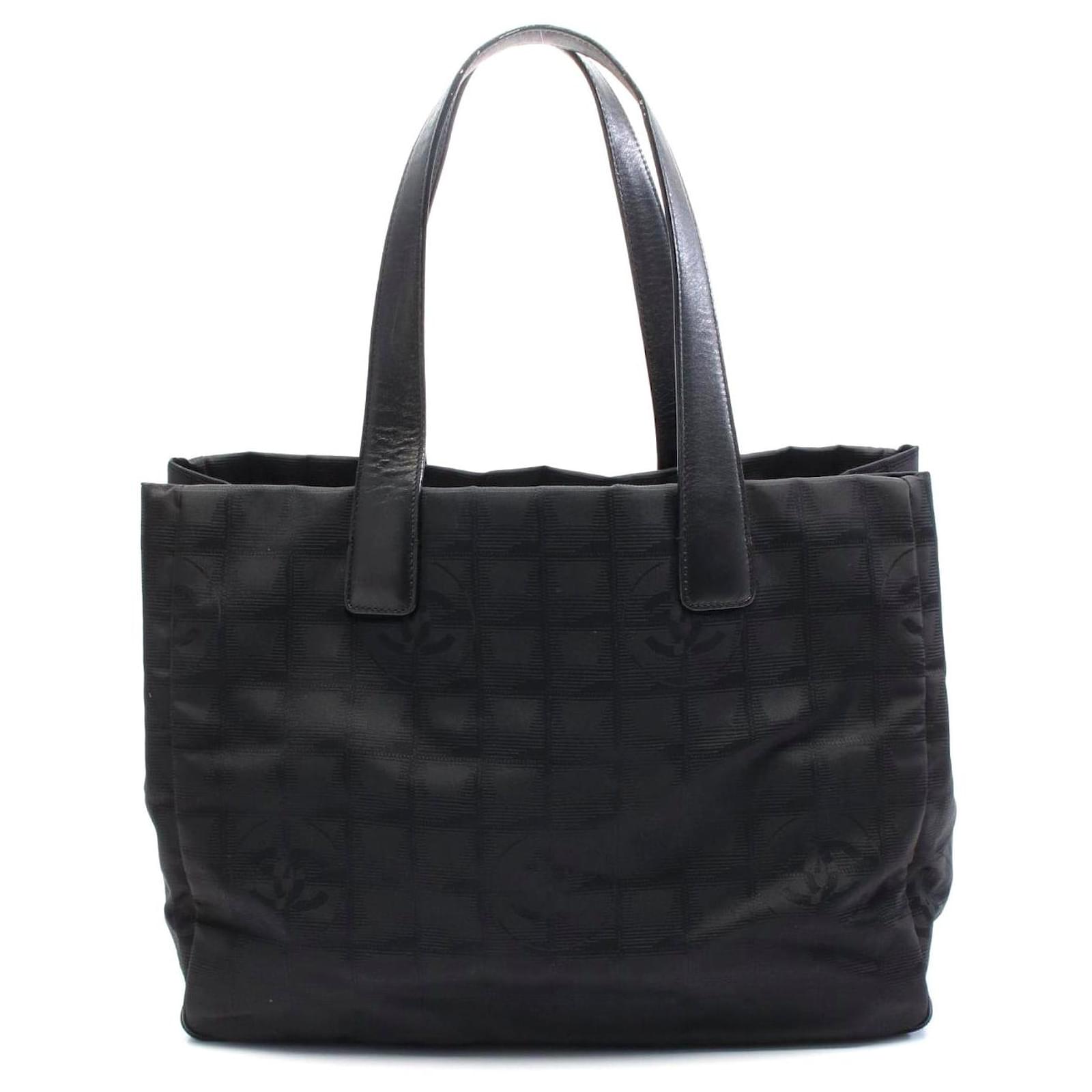 Chanel New Travel Line MM Tote Bag Nylon Canvas Black  ref.2317444