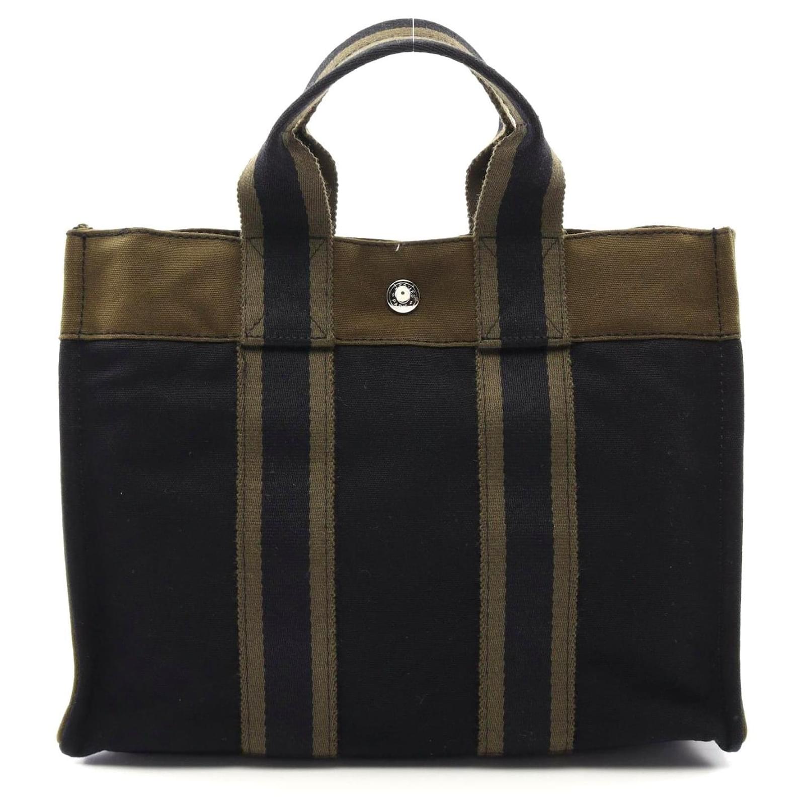 Hermès Hermes Canvas Fourre-Tout PM Tote Bag Black Cloth  ref.2317442