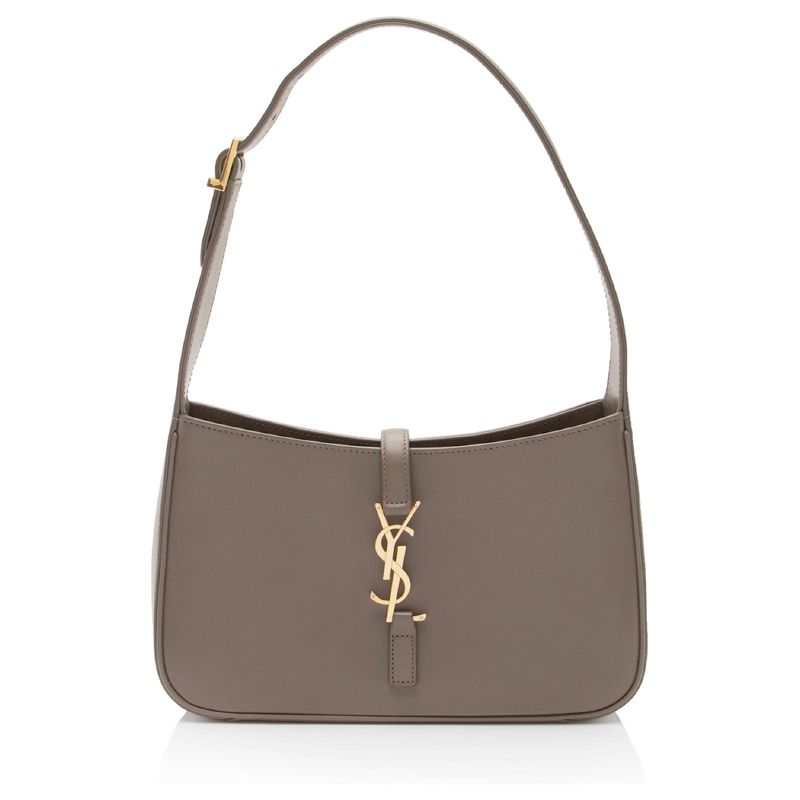 Saint Laurent Smooth Calfskin Monogram Le 5 A 7 Hobo Brown Beige Leather Pony-style calfskin  ref.2317416