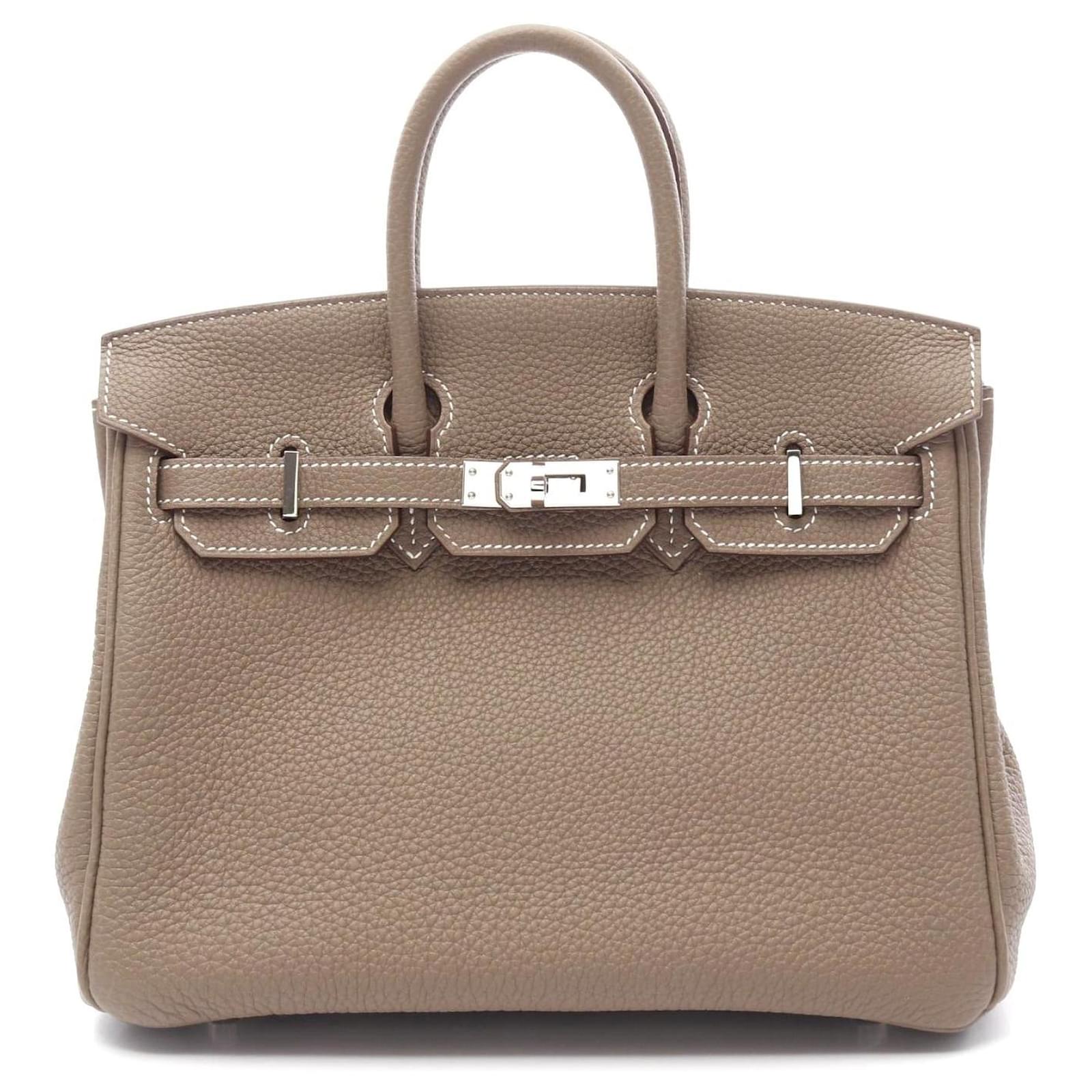 Hermès Hermes Birkin 25 Etoupe Handbag Brown Leather Pony-style calfskin  ref.2317384