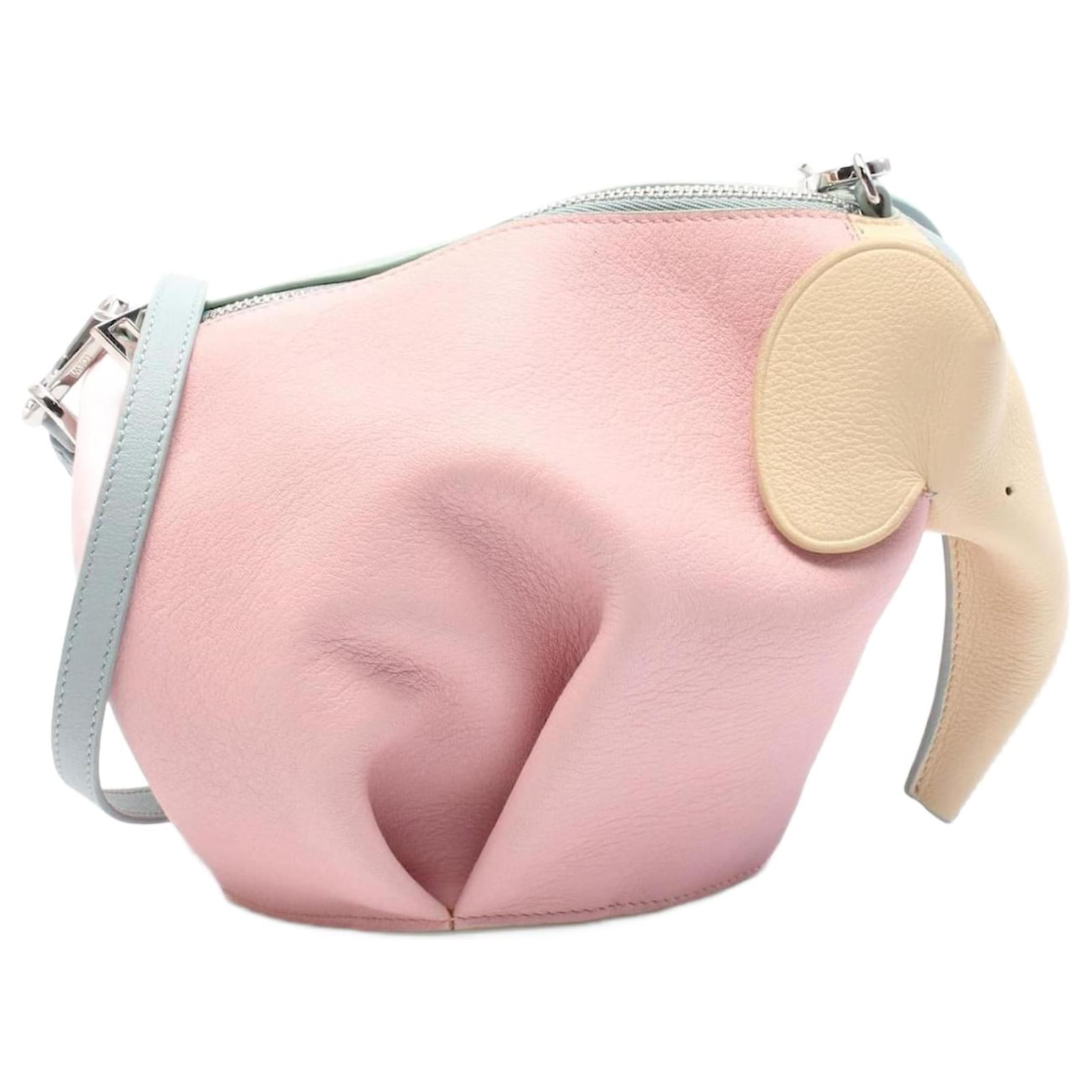 Loewe Elephant Leather Shoulder Bag Pink  ref.2317377