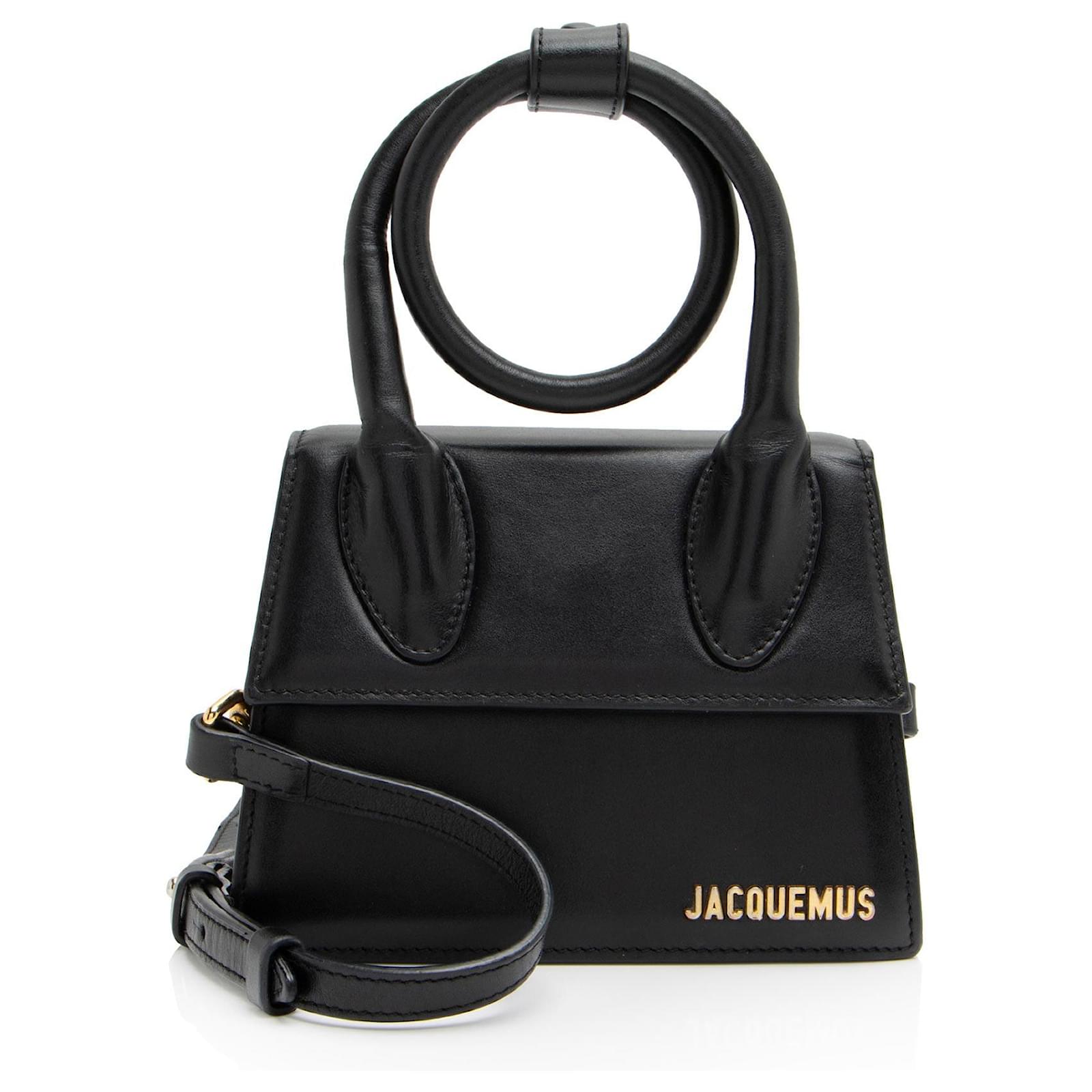 Jacquemus Leather Le Chiquito Noeud Bag Black  ref.2317365