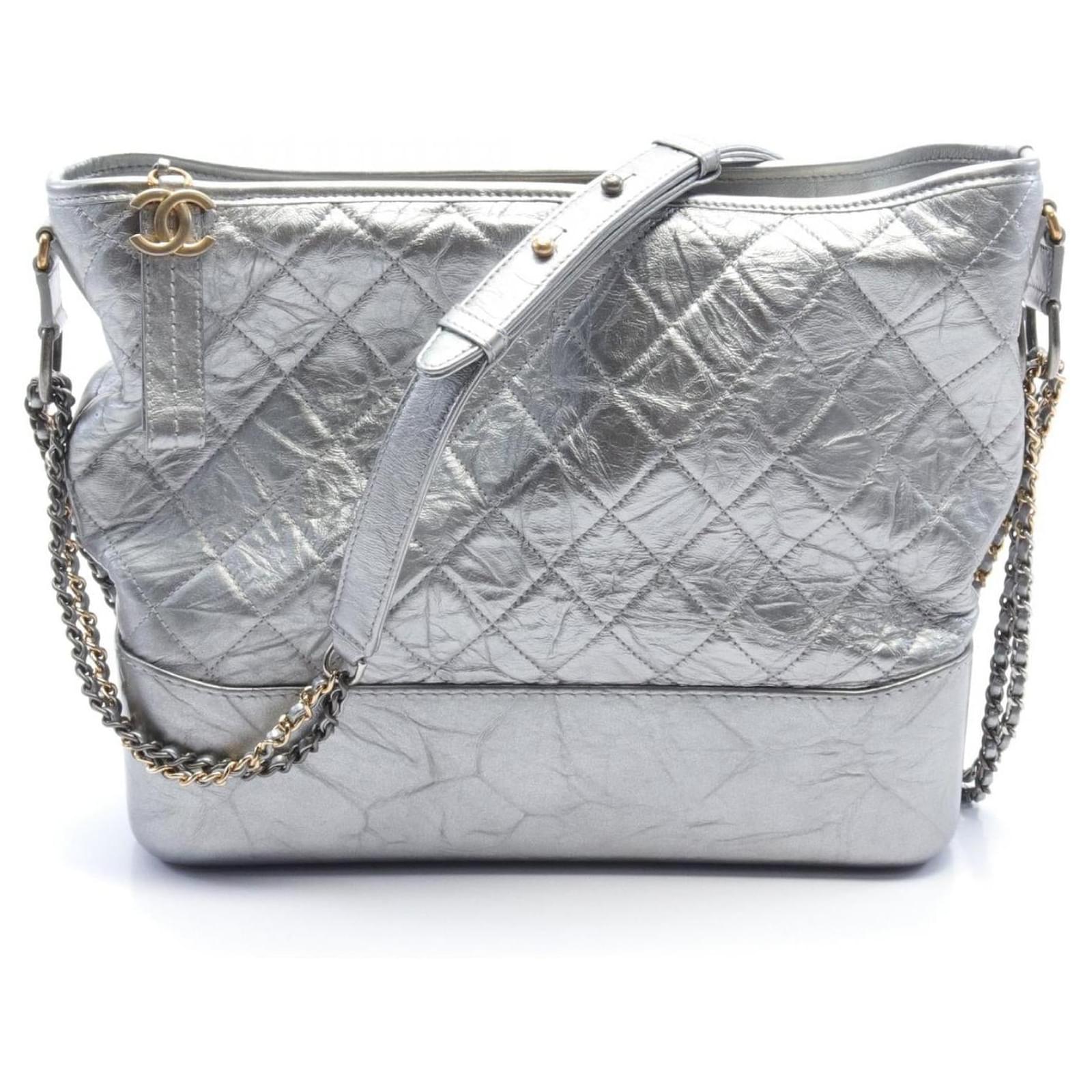 Chanel Gabrielle de Chanel Leather Shoulder Bag Silvery Metallic  ref.2317270