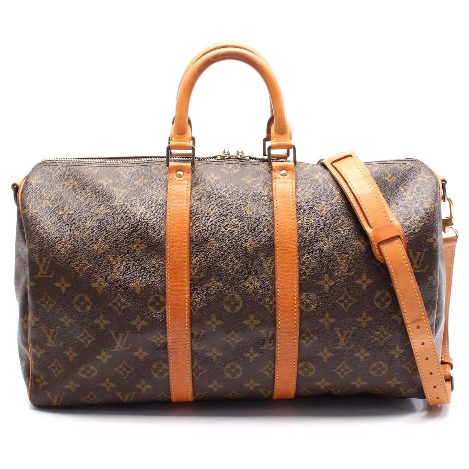 Louis Vuitton Monogram Canvas Leather Boston Bag Brown Cloth  ref.2317185